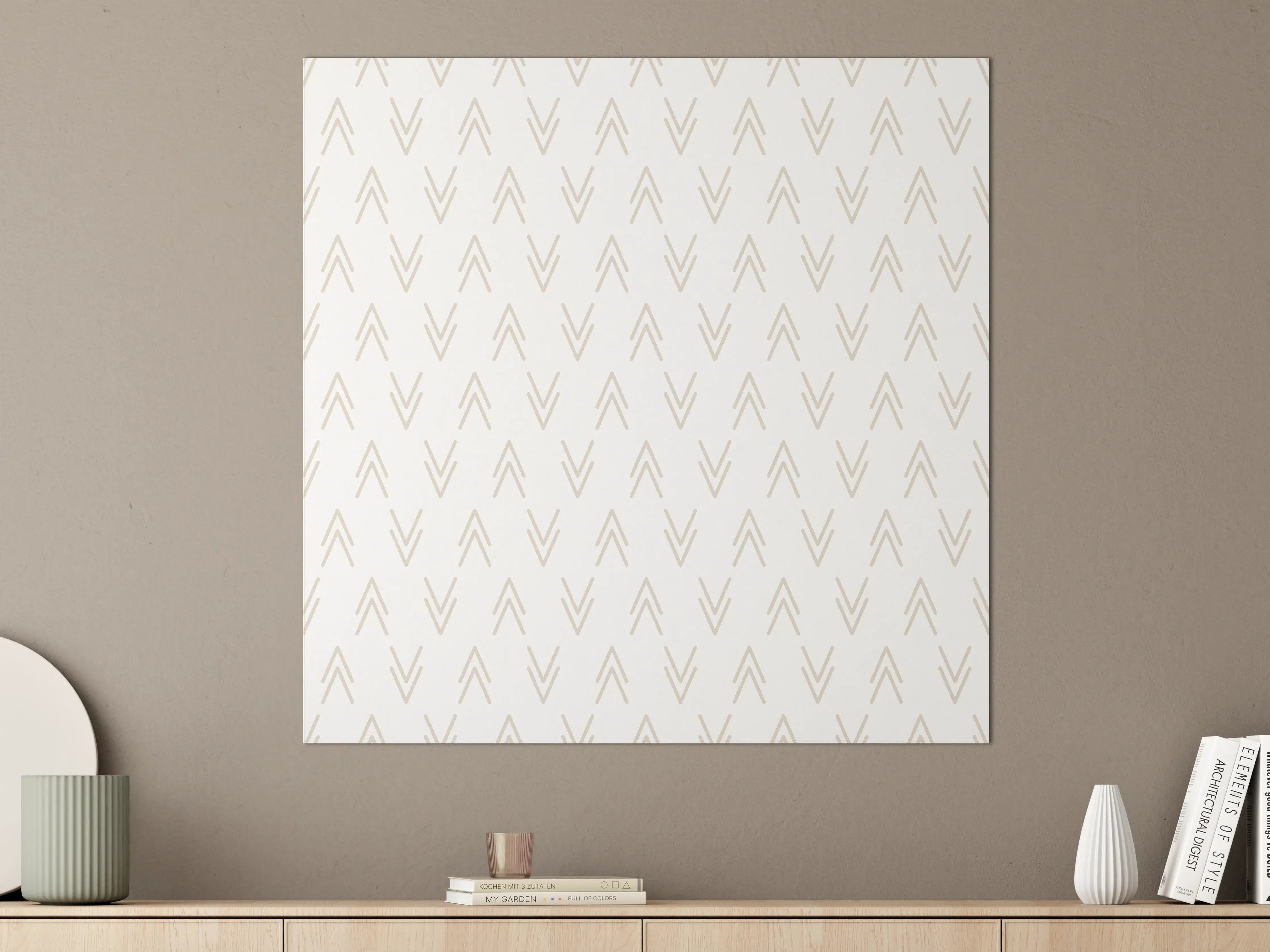 Große Wandbilder - Helles geometrisches Wandbild in Neutralfarben