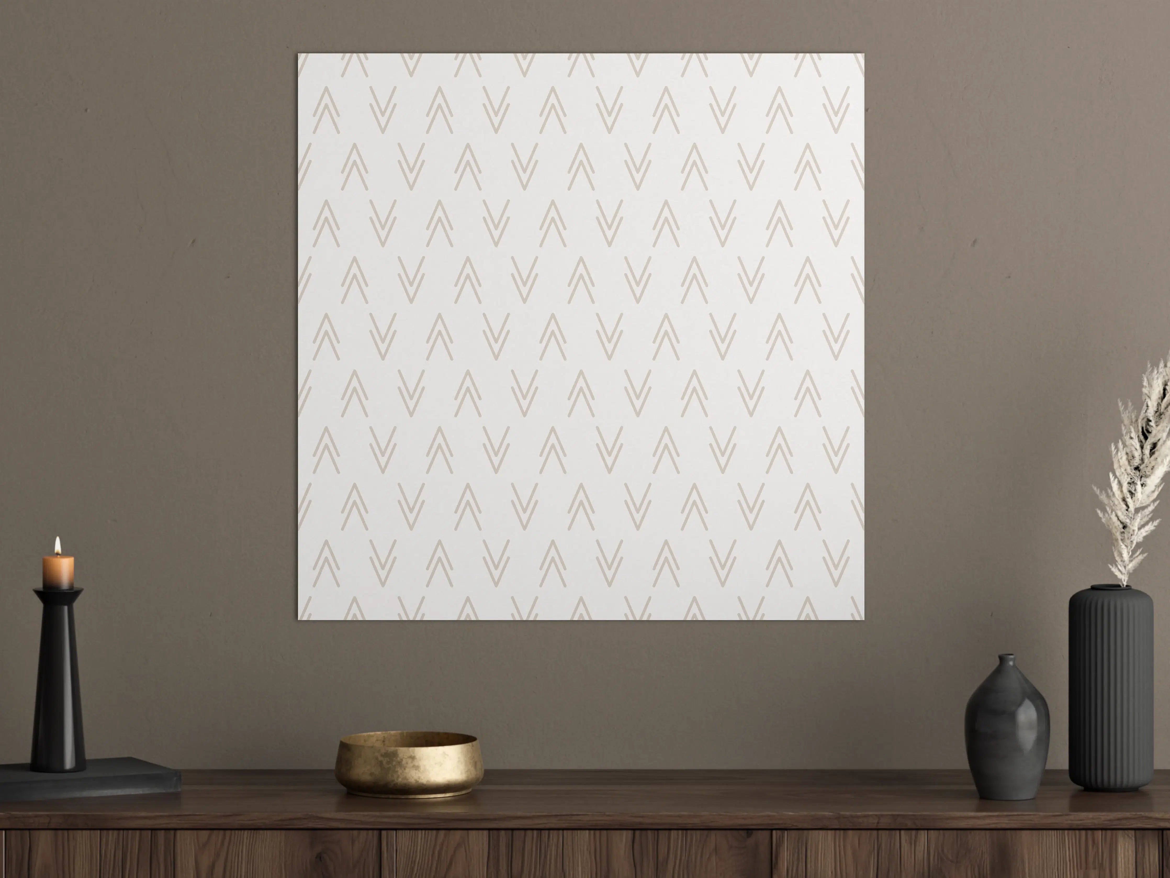Große Wandbilder - Helles geometrisches Wandbild in Neutralfarben