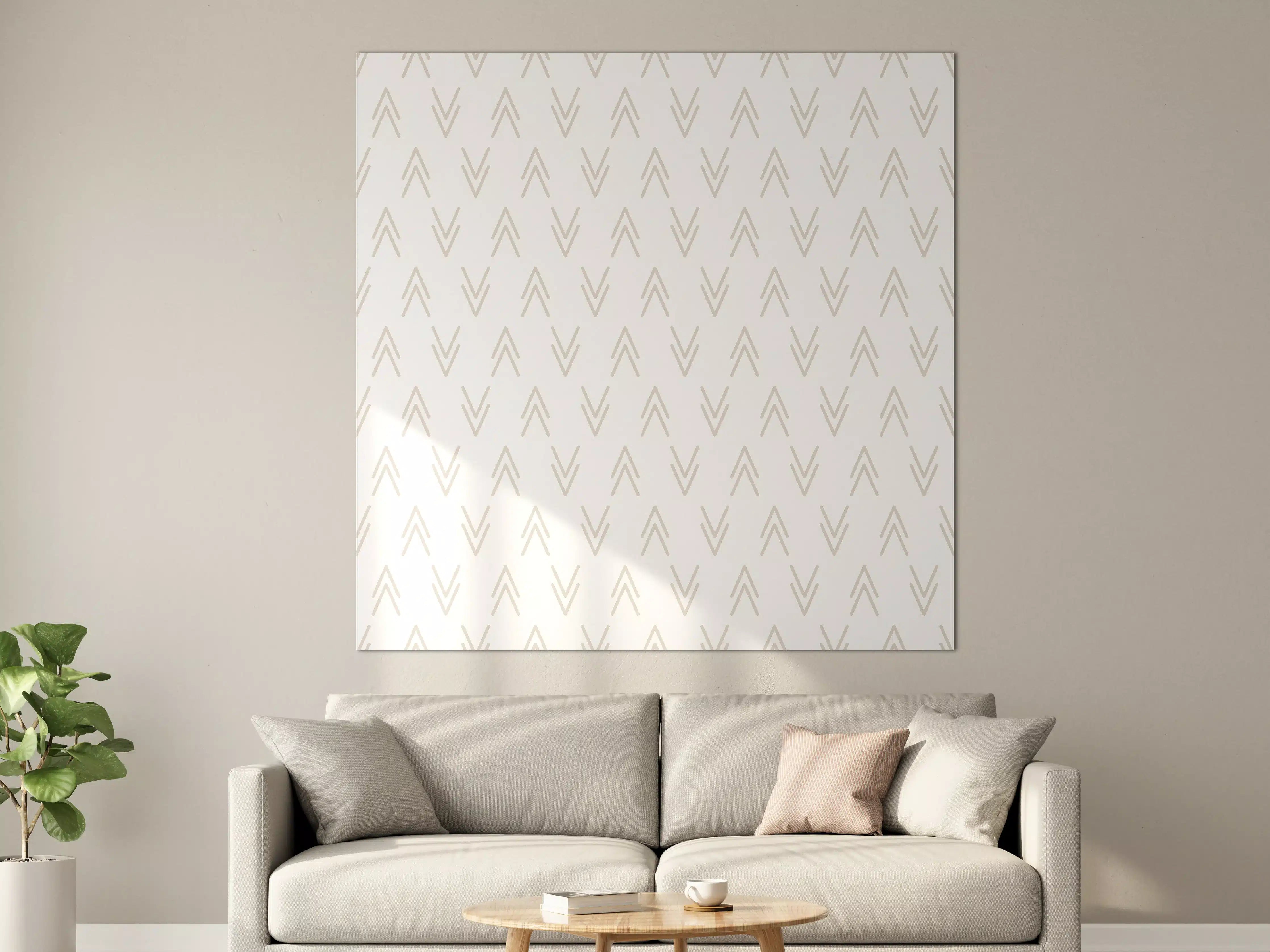 Große Wandbilder - Helles geometrisches Wandbild in Neutralfarben