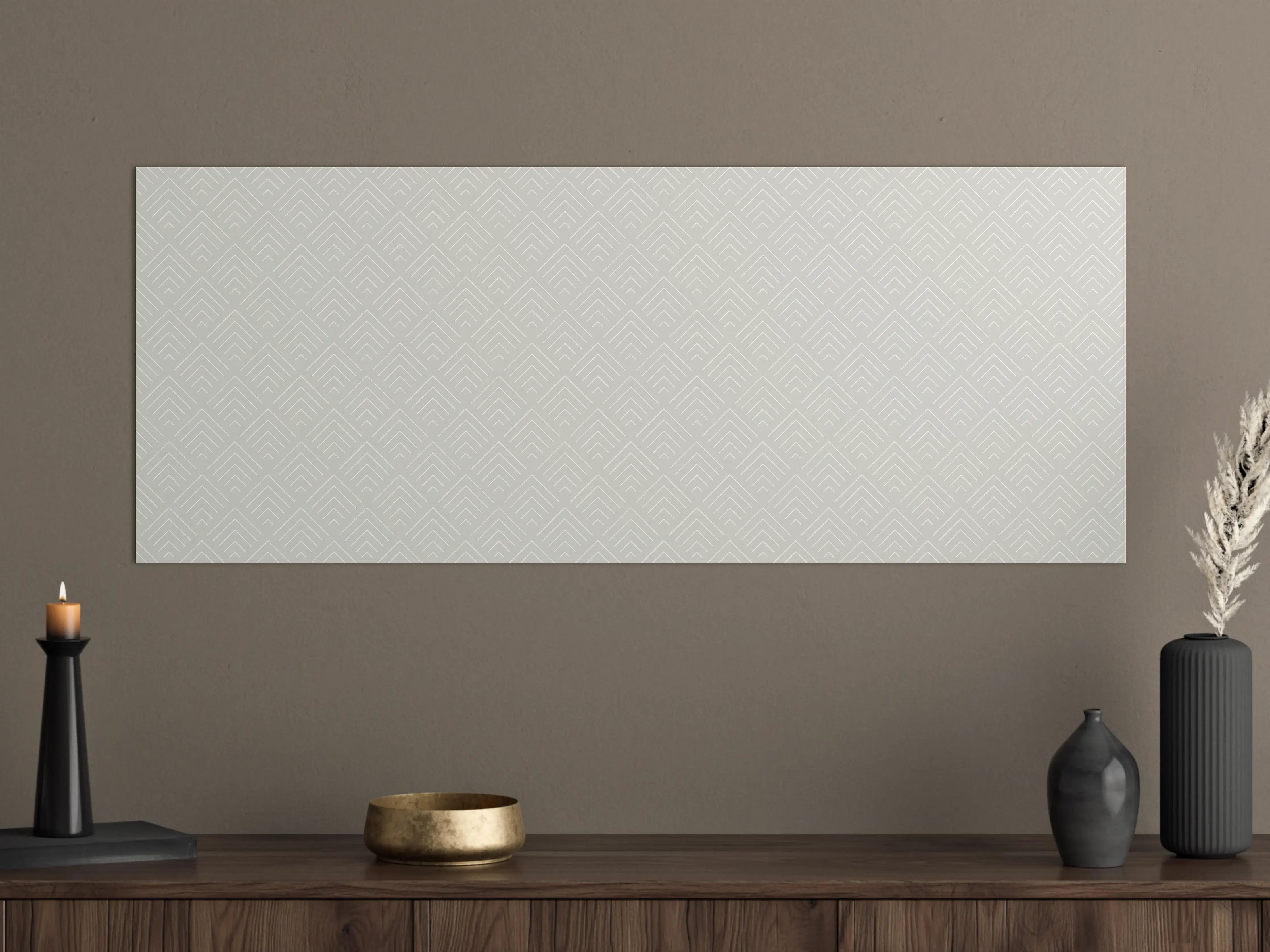 Große Wandbilder - Helles, geometrisches Wandbild mit feiner Musterstruktur