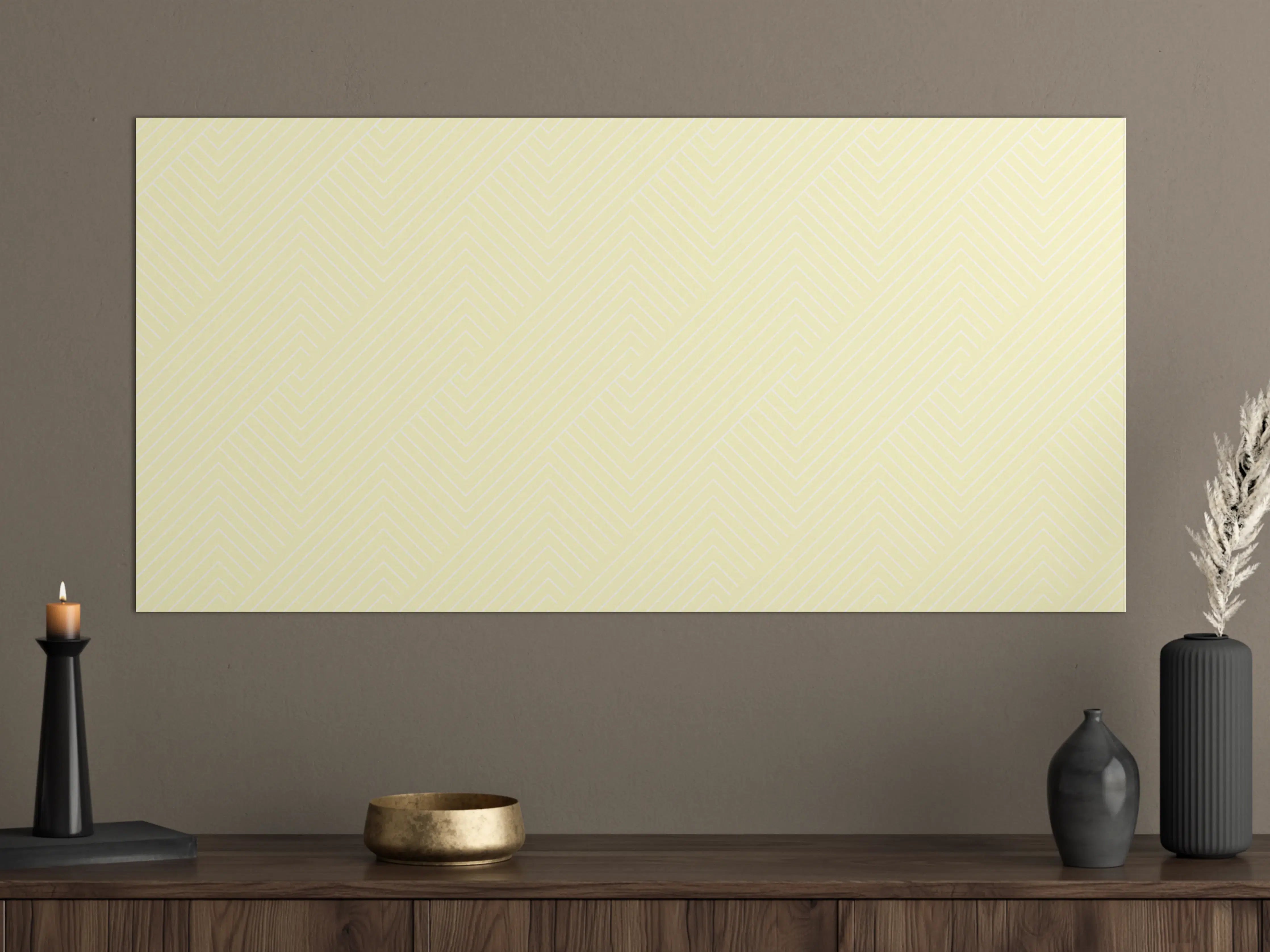 Große Wandbilder - Helles, minimalistisches Muster in sanften Gelbnuancen