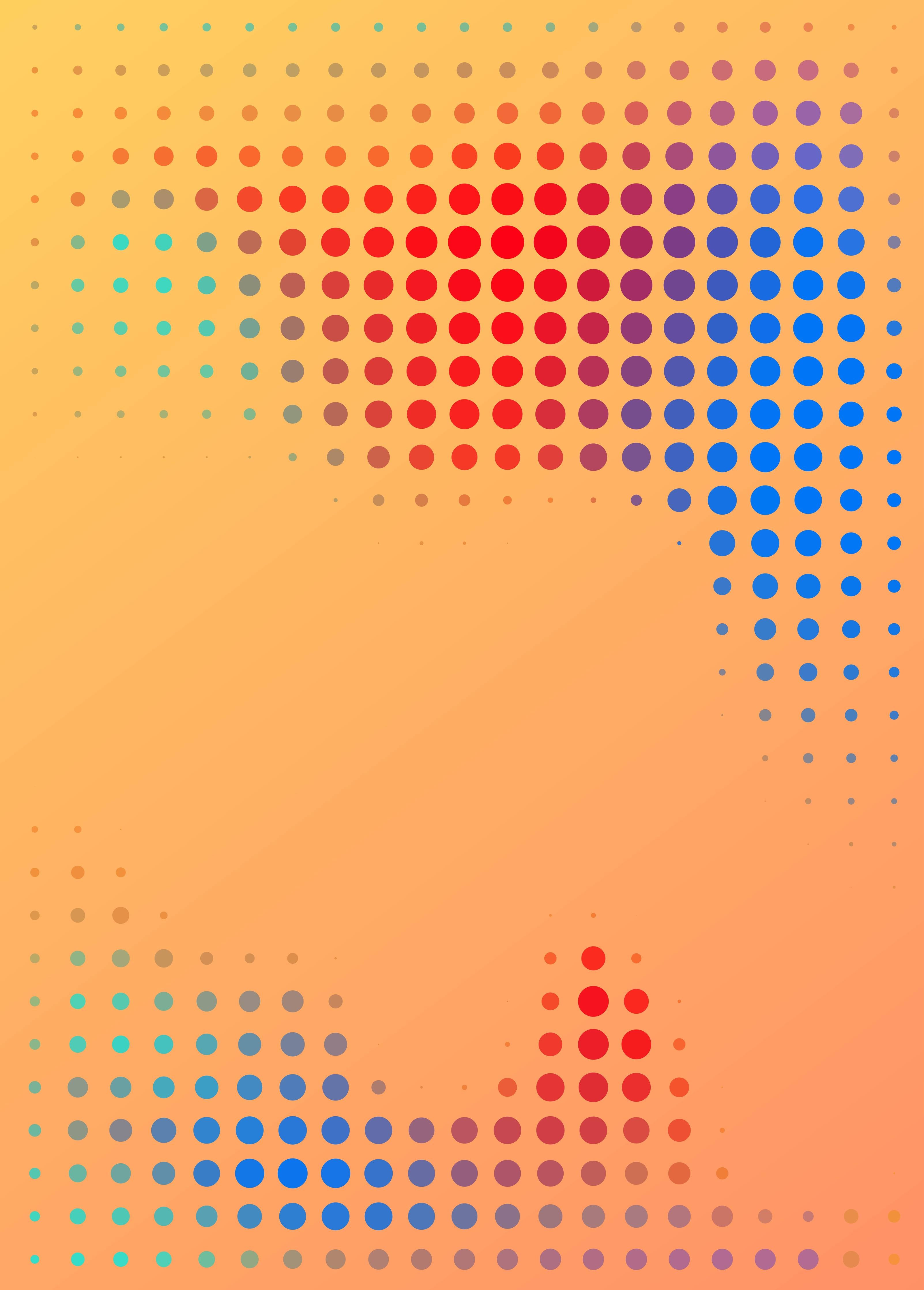 Große Wandbilder-Hellorange Hintergründe mit buntem Punktmuster