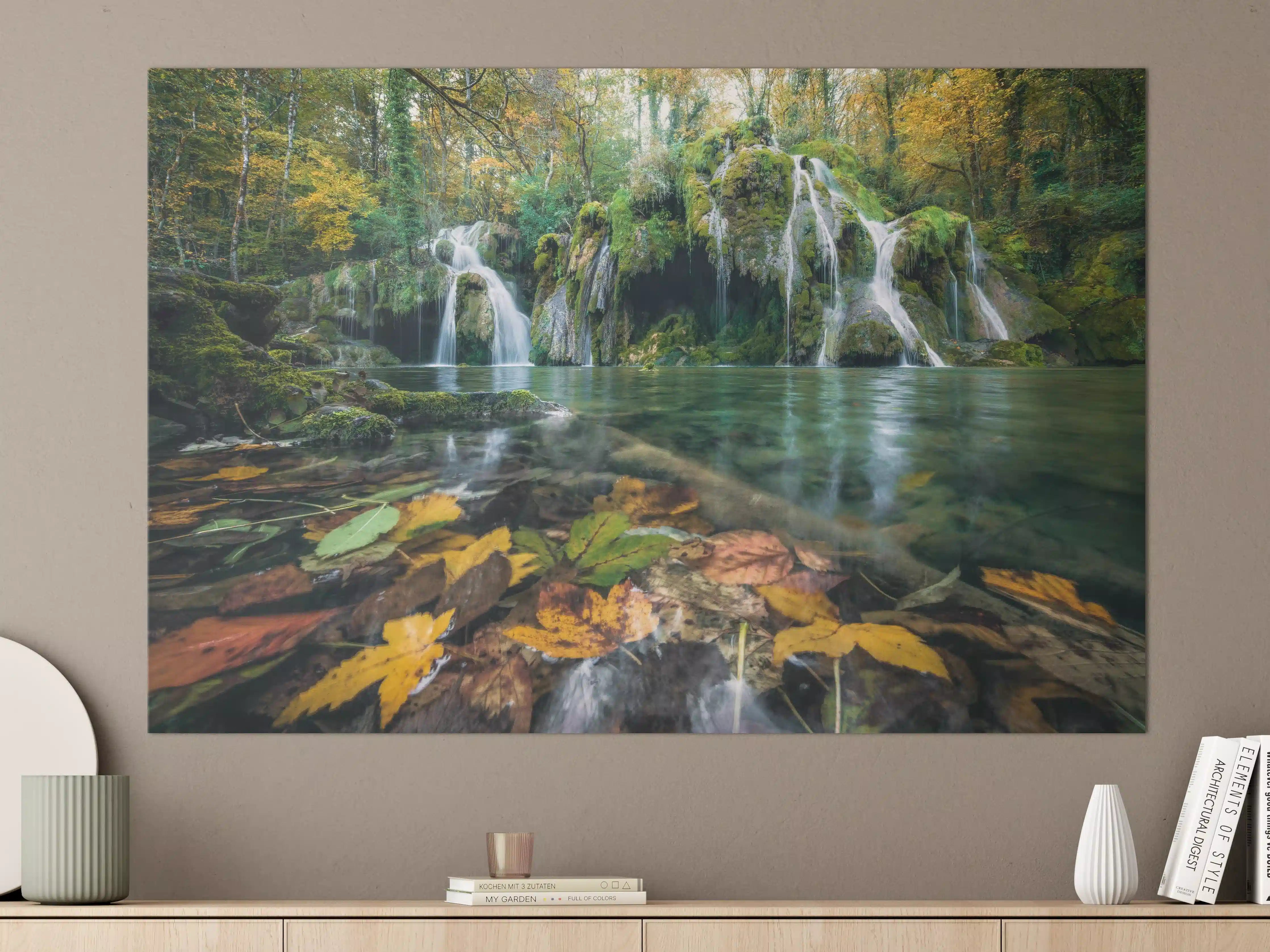 Große Wandbilder - Herbstblätter im See