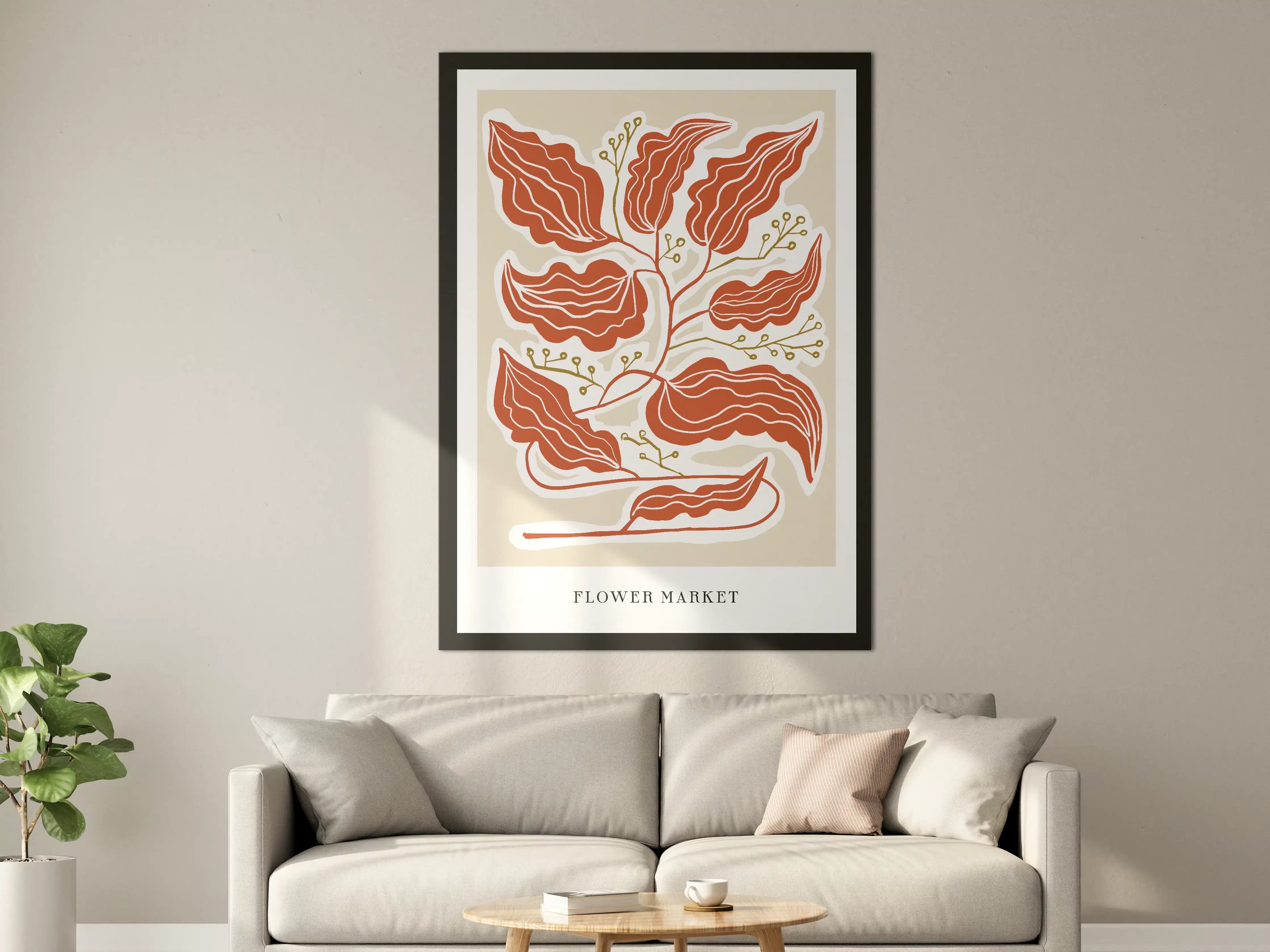 Große Wandbilder - Herbstliche Blumenillustration