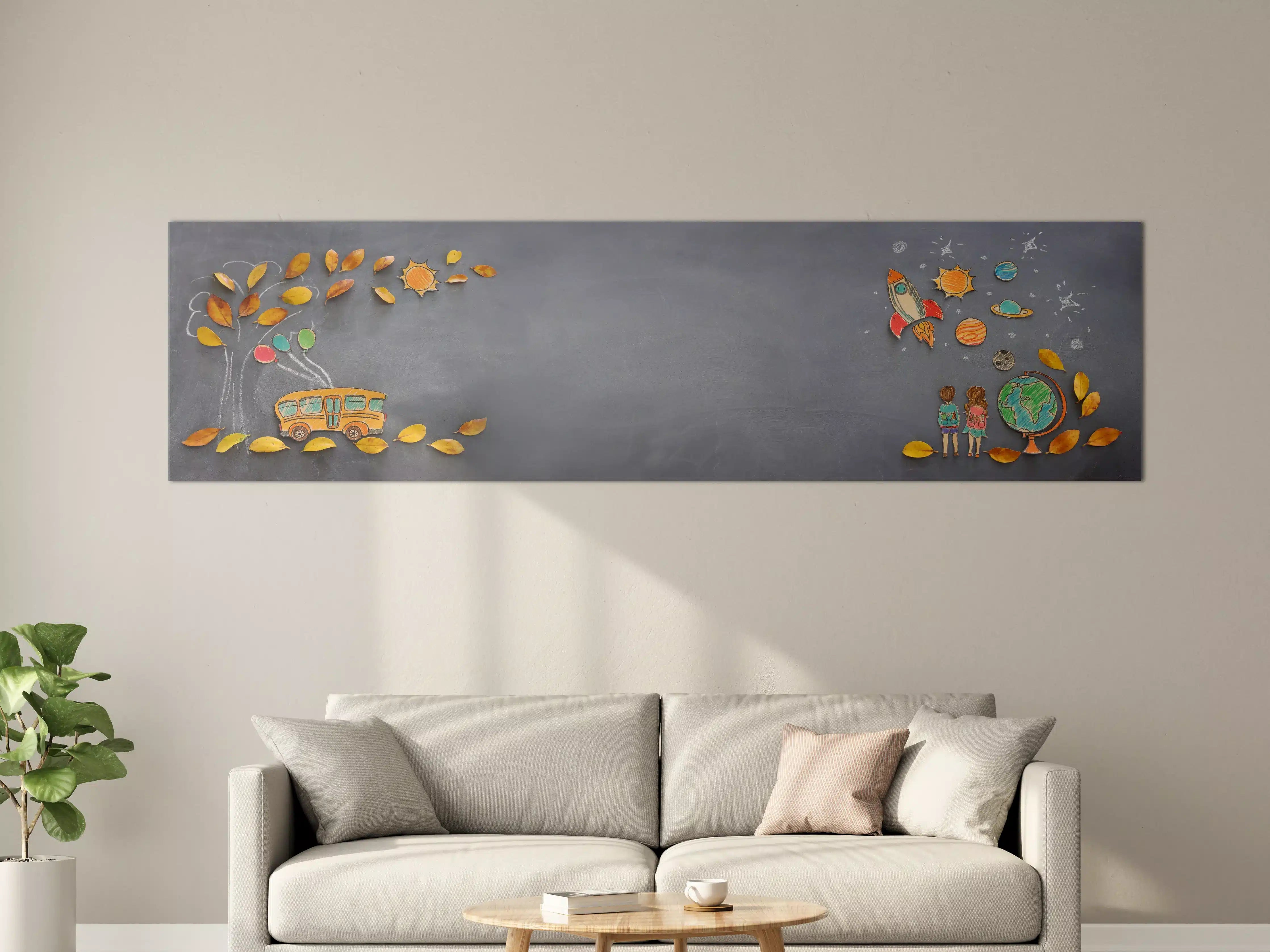 Große Wandbilder - Herbstlicher Schulbus-Design