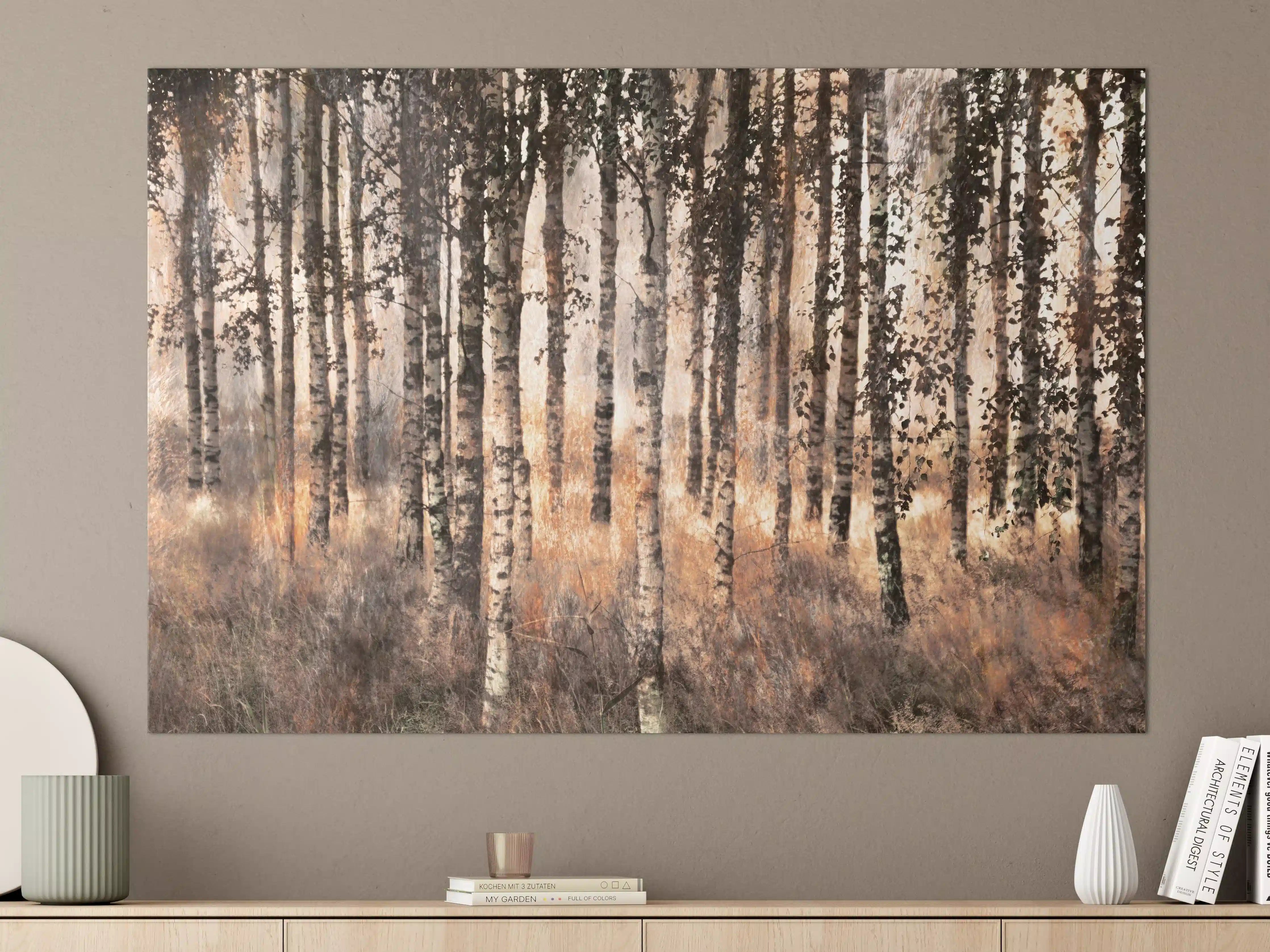 Große Wandbilder - Herbstliches Birkenwald-Landschaft