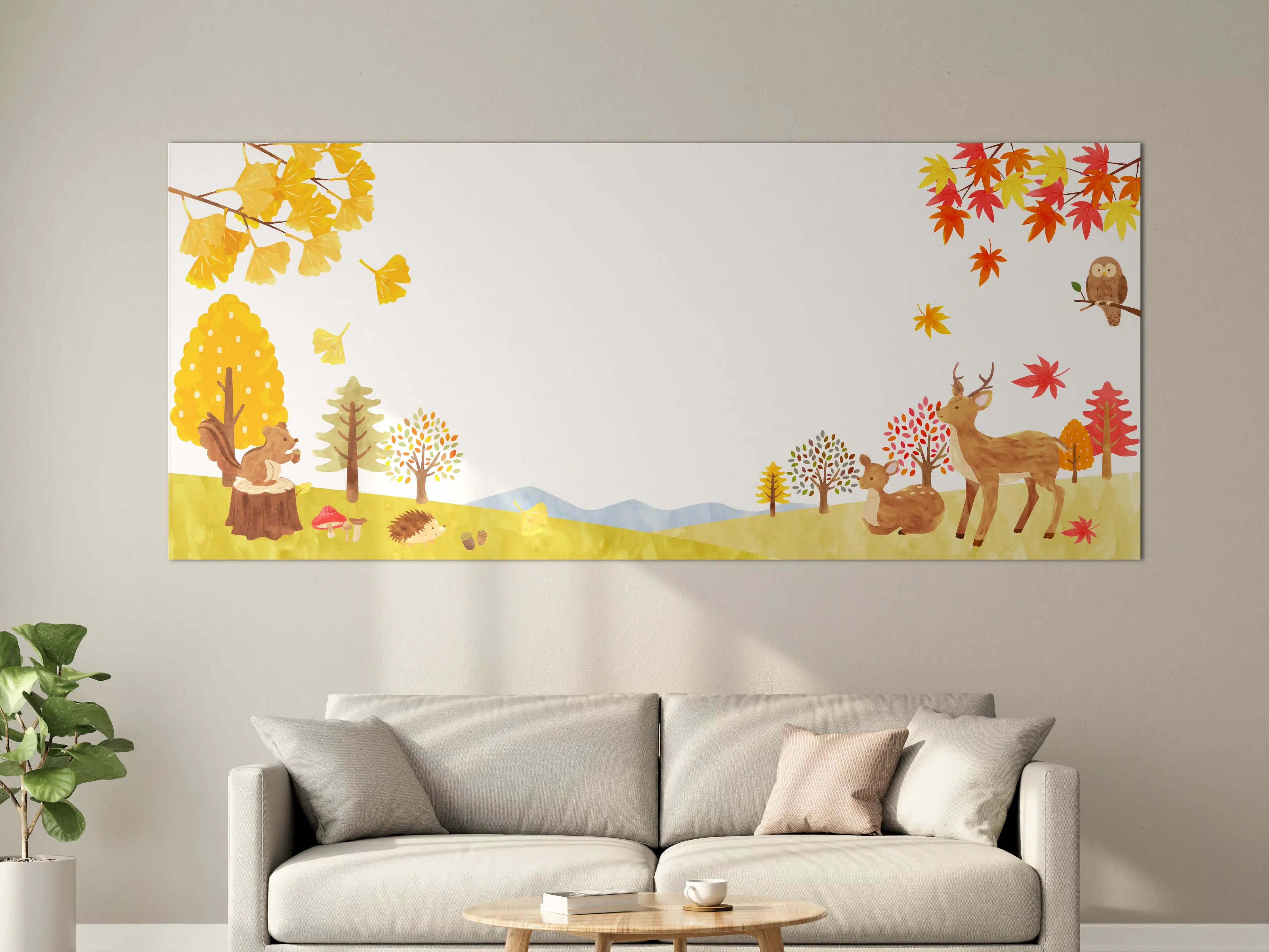 Große Wandbilder - Herbstwald Illustration