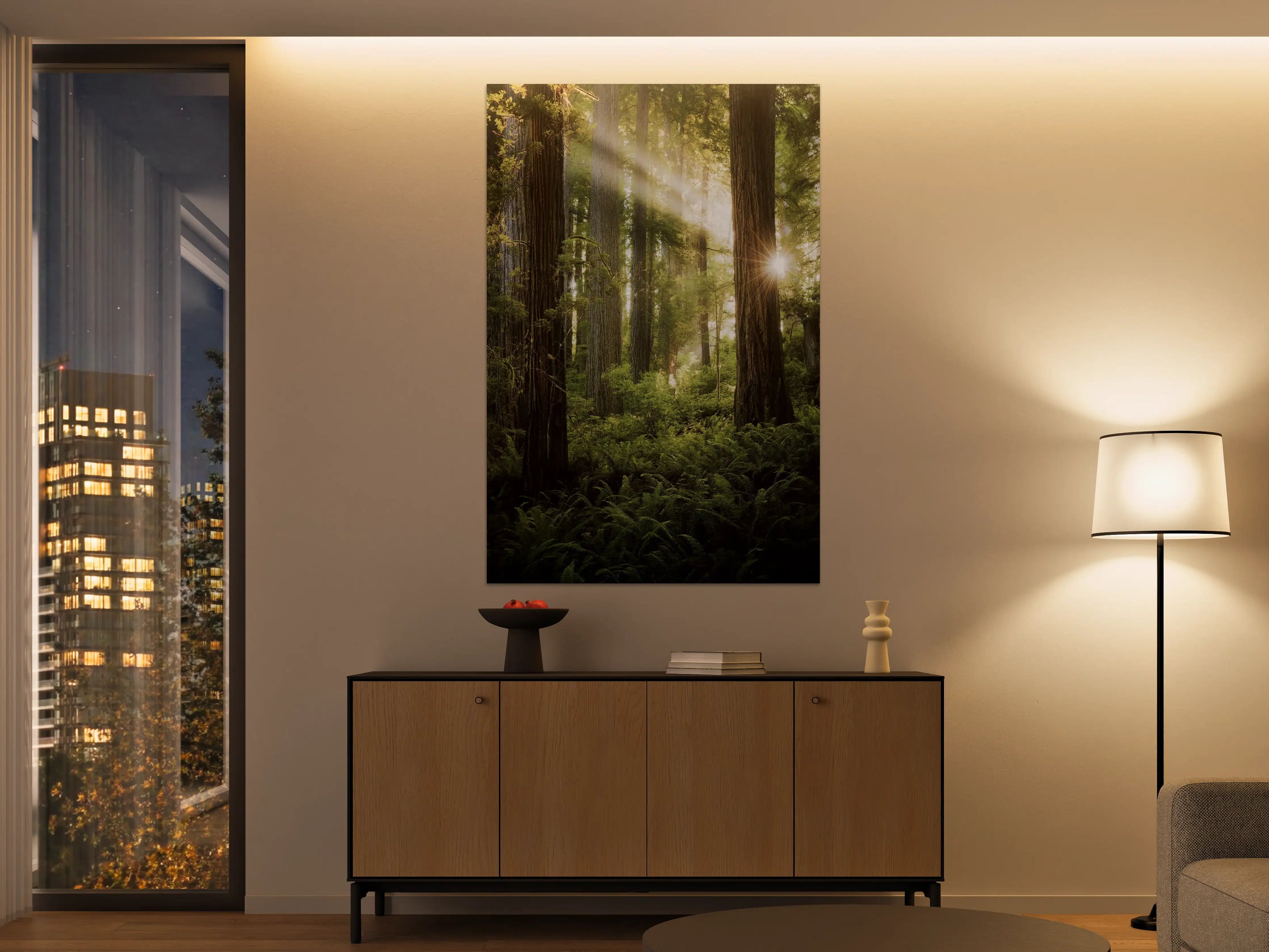 Große Wandbilder - Herbstwald Lichtspiel