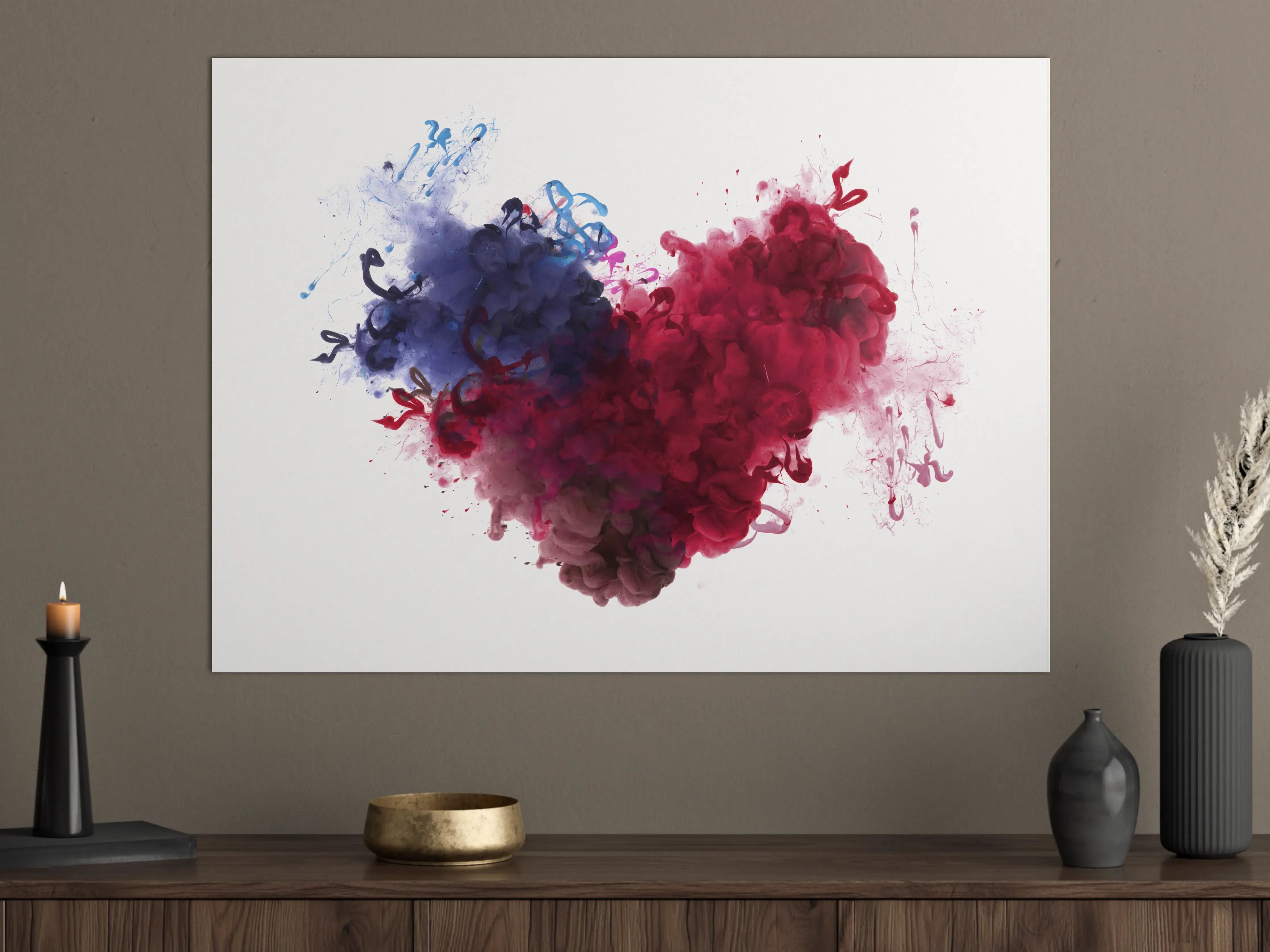 Große Wandbilder - Herz aus Acrylfarben in Wasser