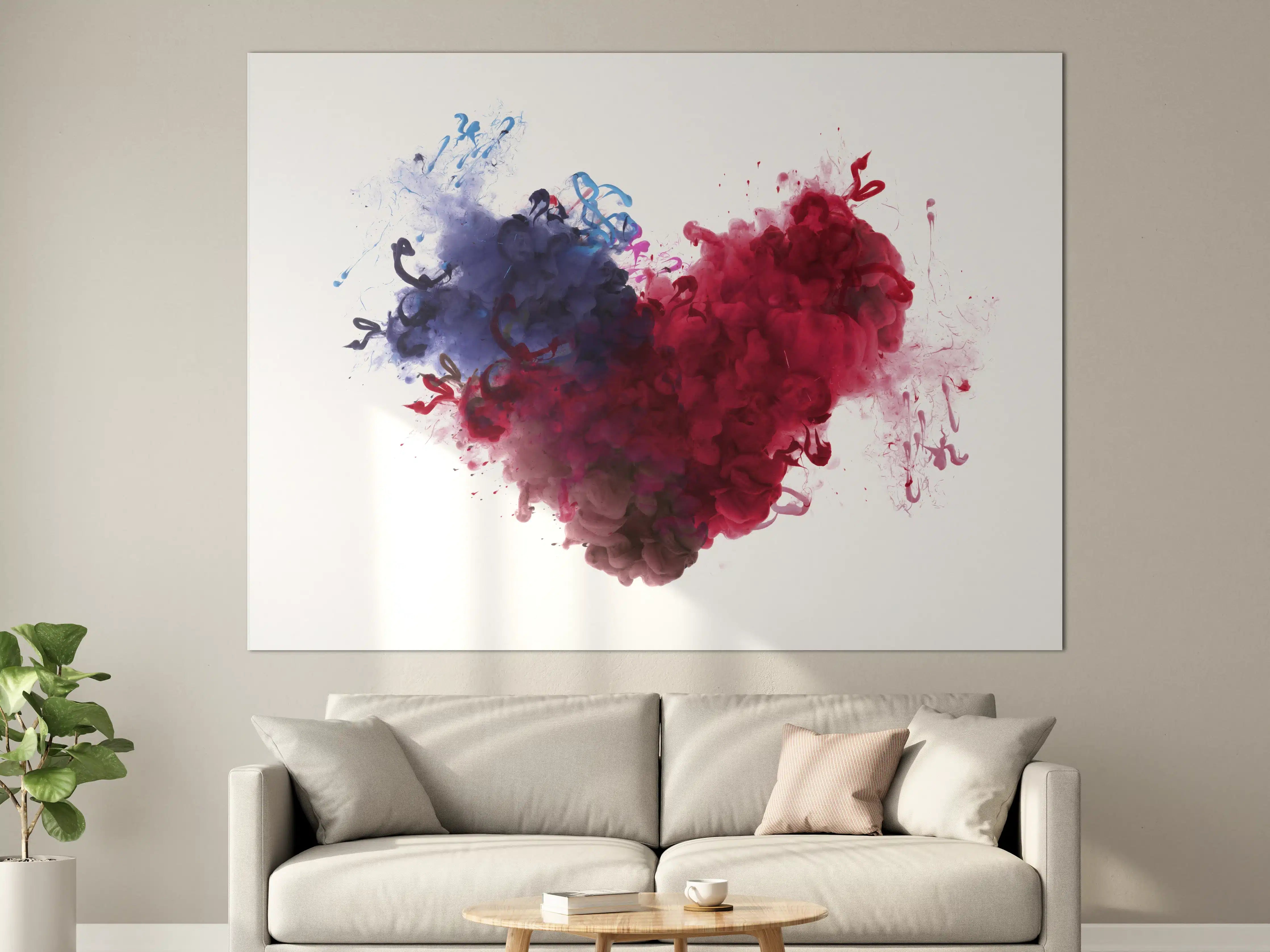 Große Wandbilder - Herz aus Acrylfarben in Wasser