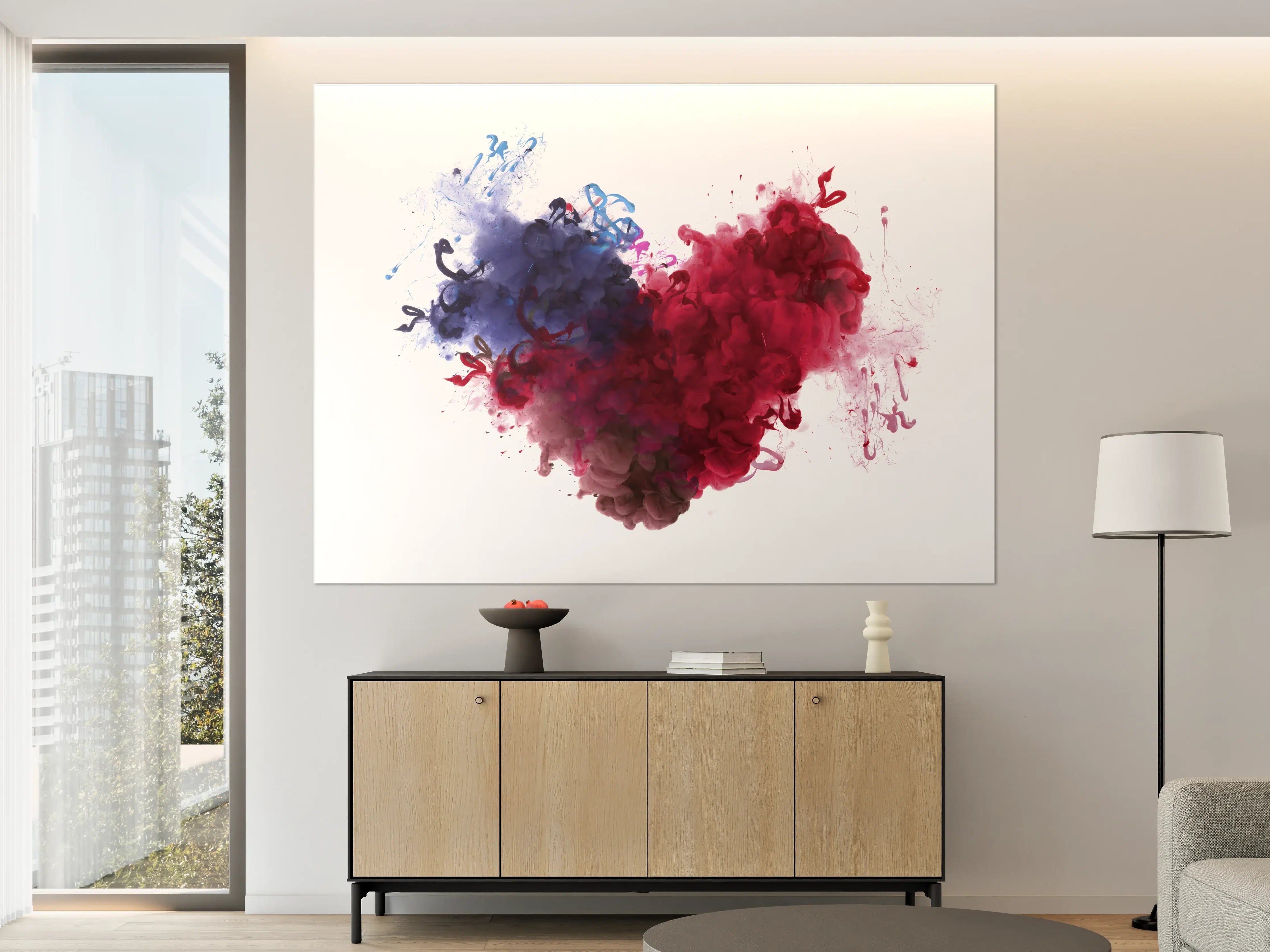 Große Wandbilder - Herz aus Acrylfarben in Wasser