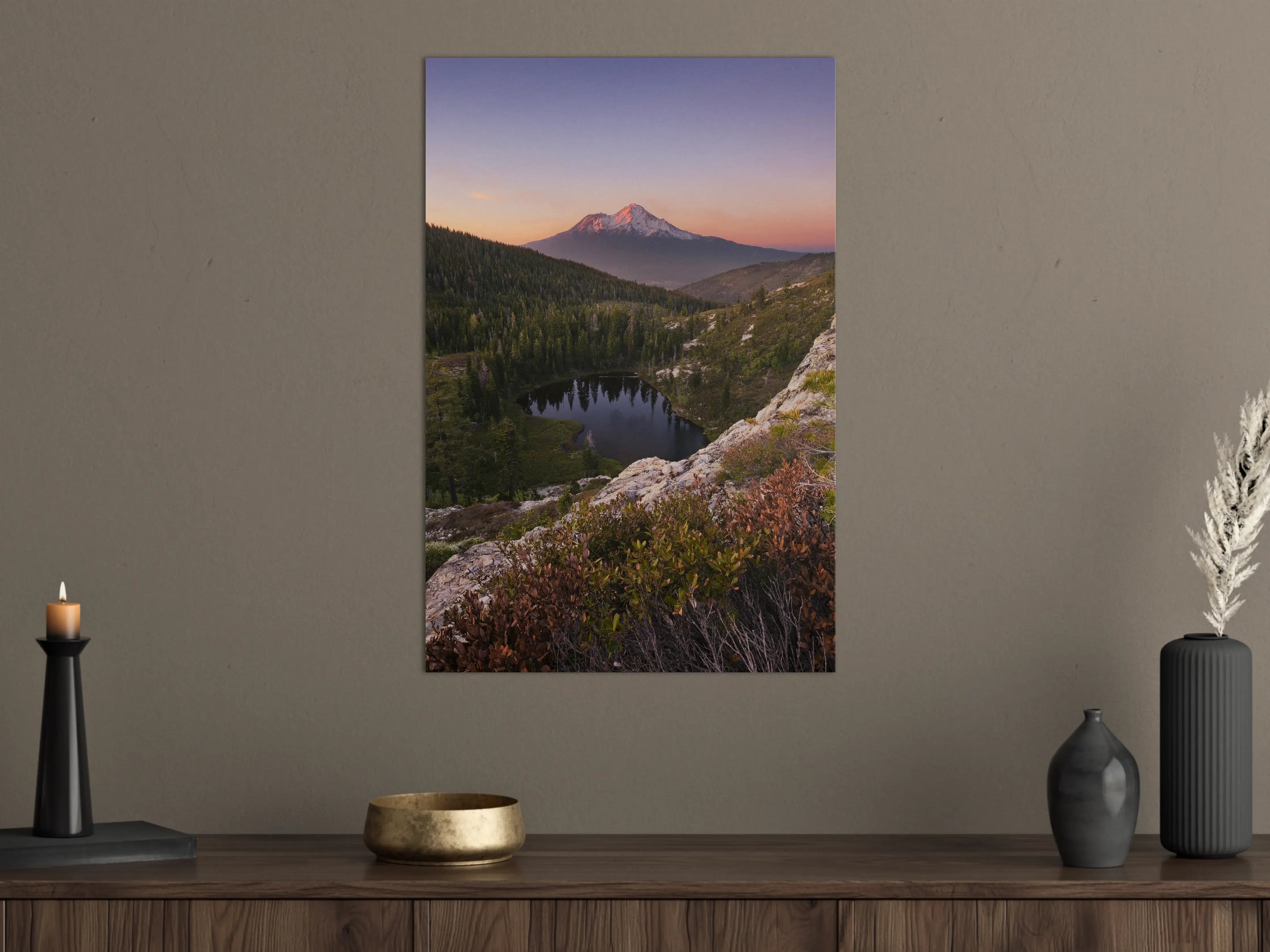 Große Wandbilder - Herzsee Bergdämmerung