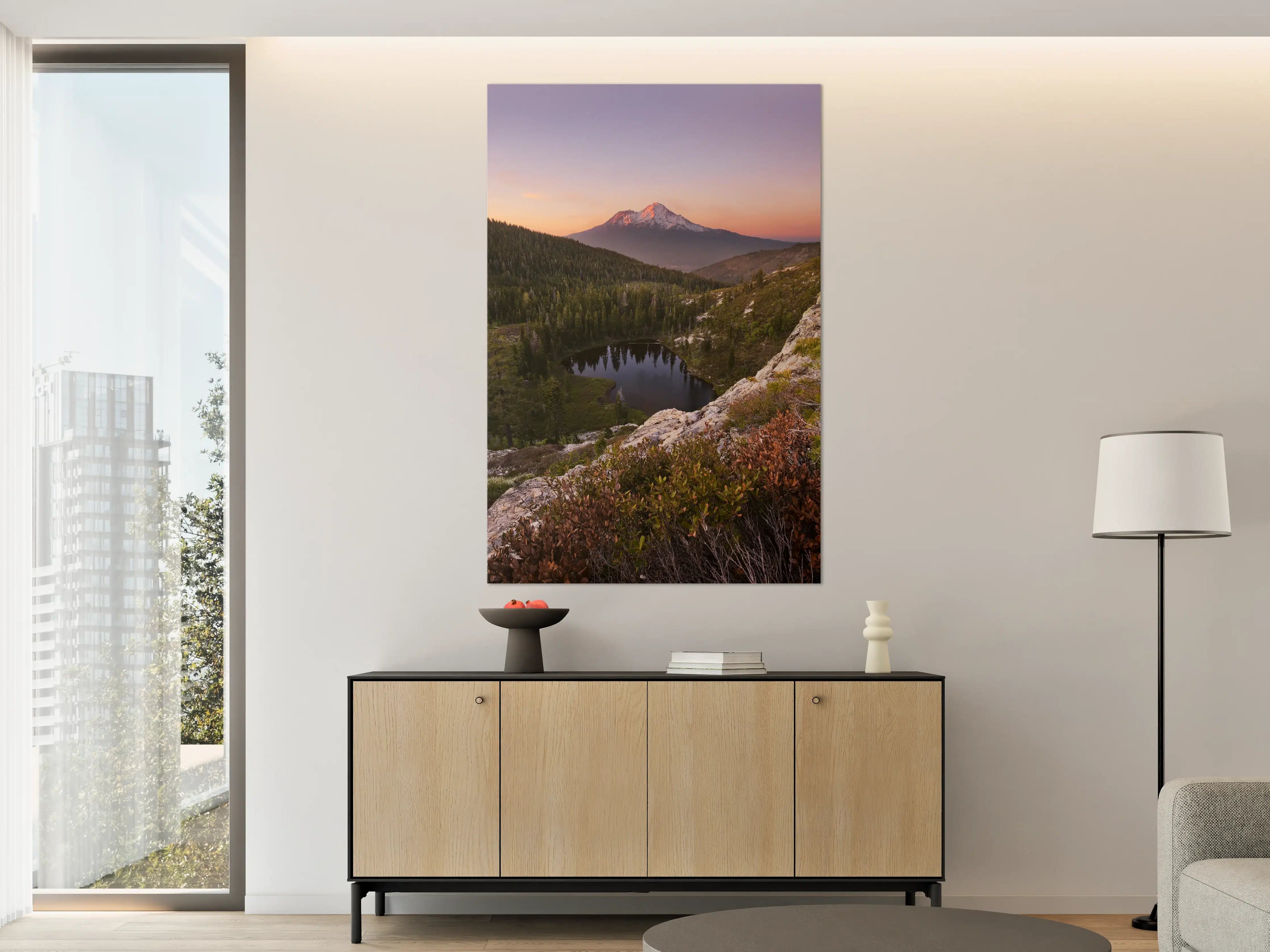 Große Wandbilder - Herzsee Bergdämmerung