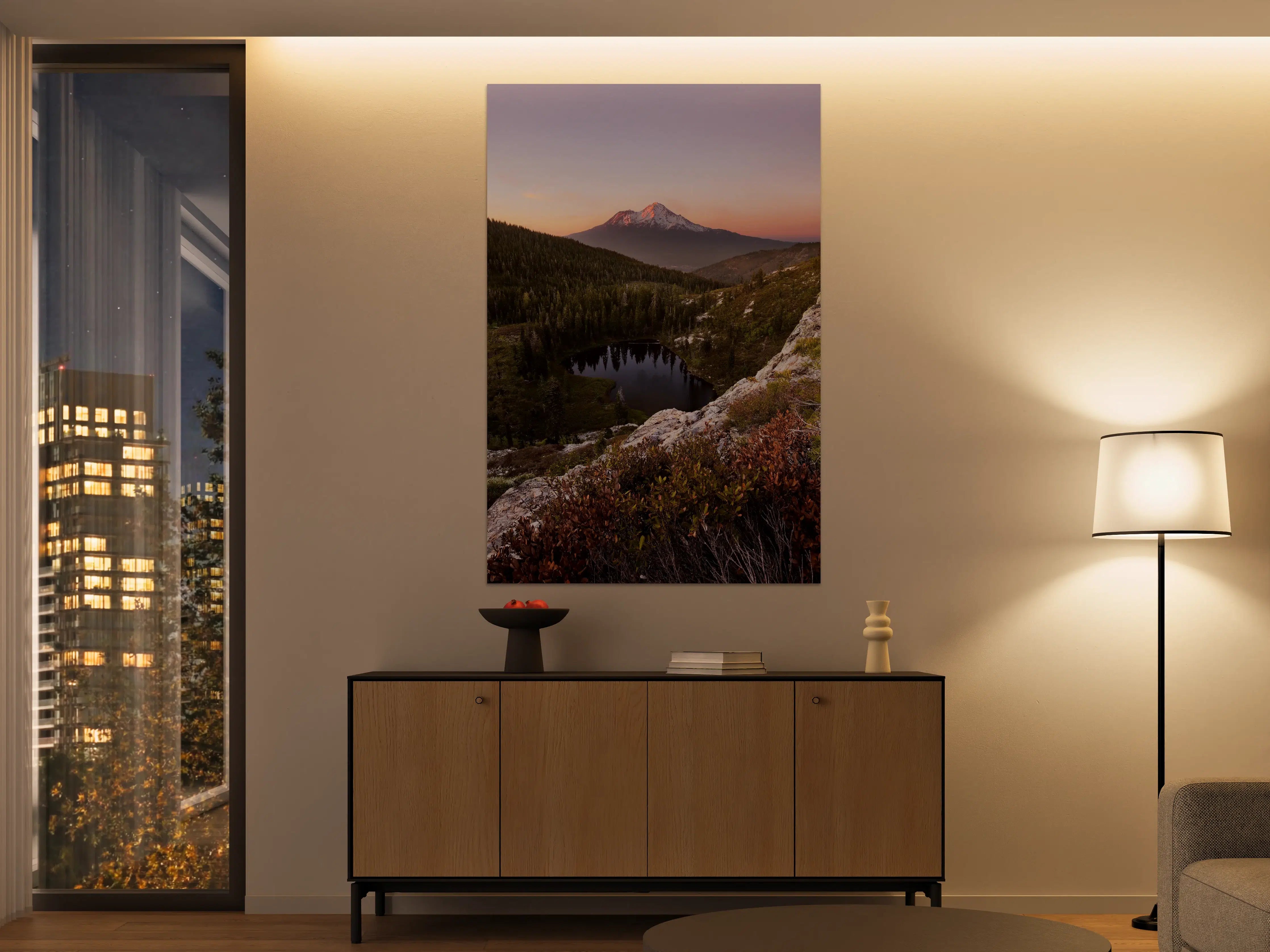 Große Wandbilder - Herzsee Bergdämmerung