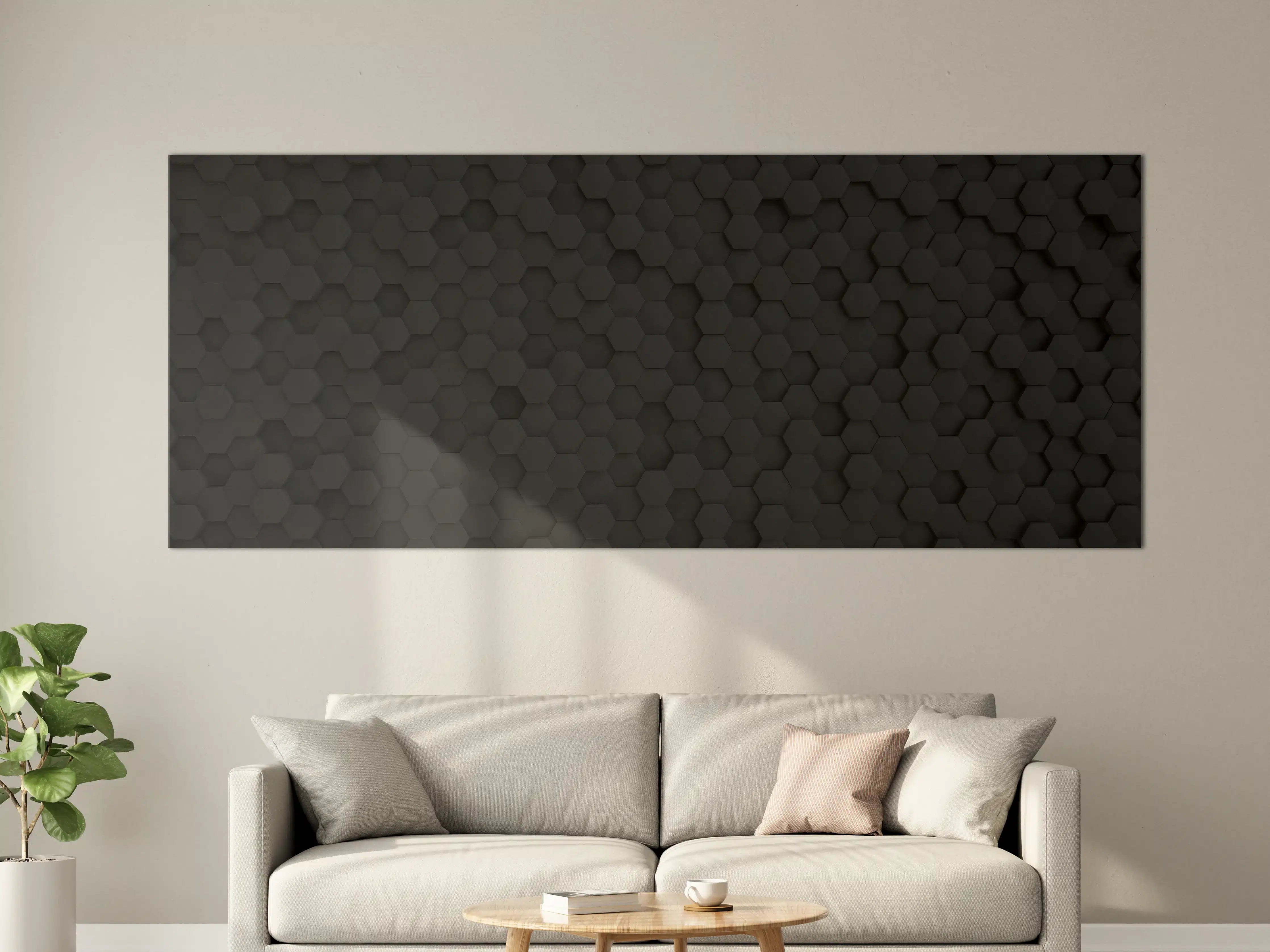 Große Wandbilder - Hexagon Dunkelgrau Textur