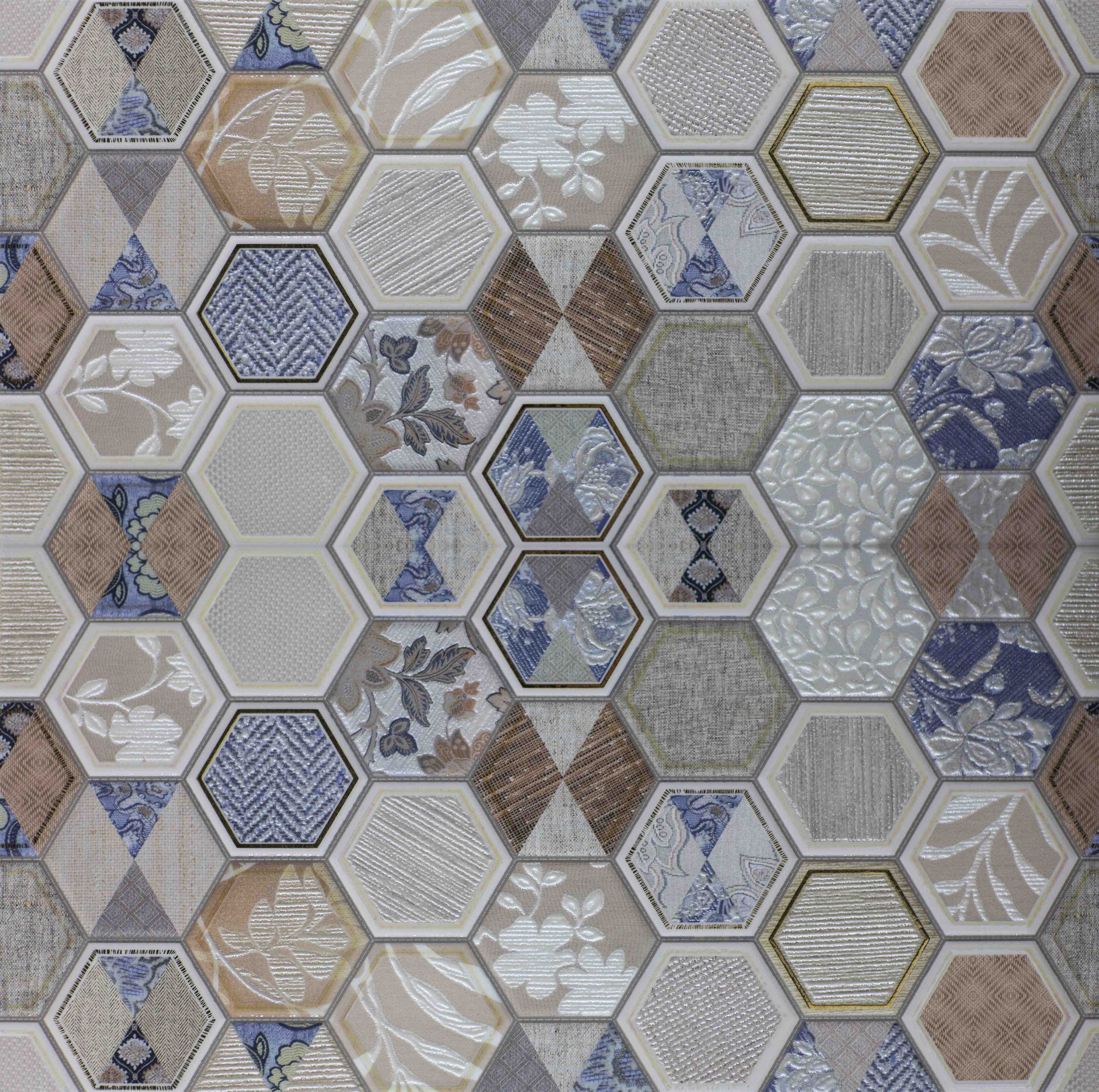 Große Wandbilder-Hexagon Fliesenmuster Bunt