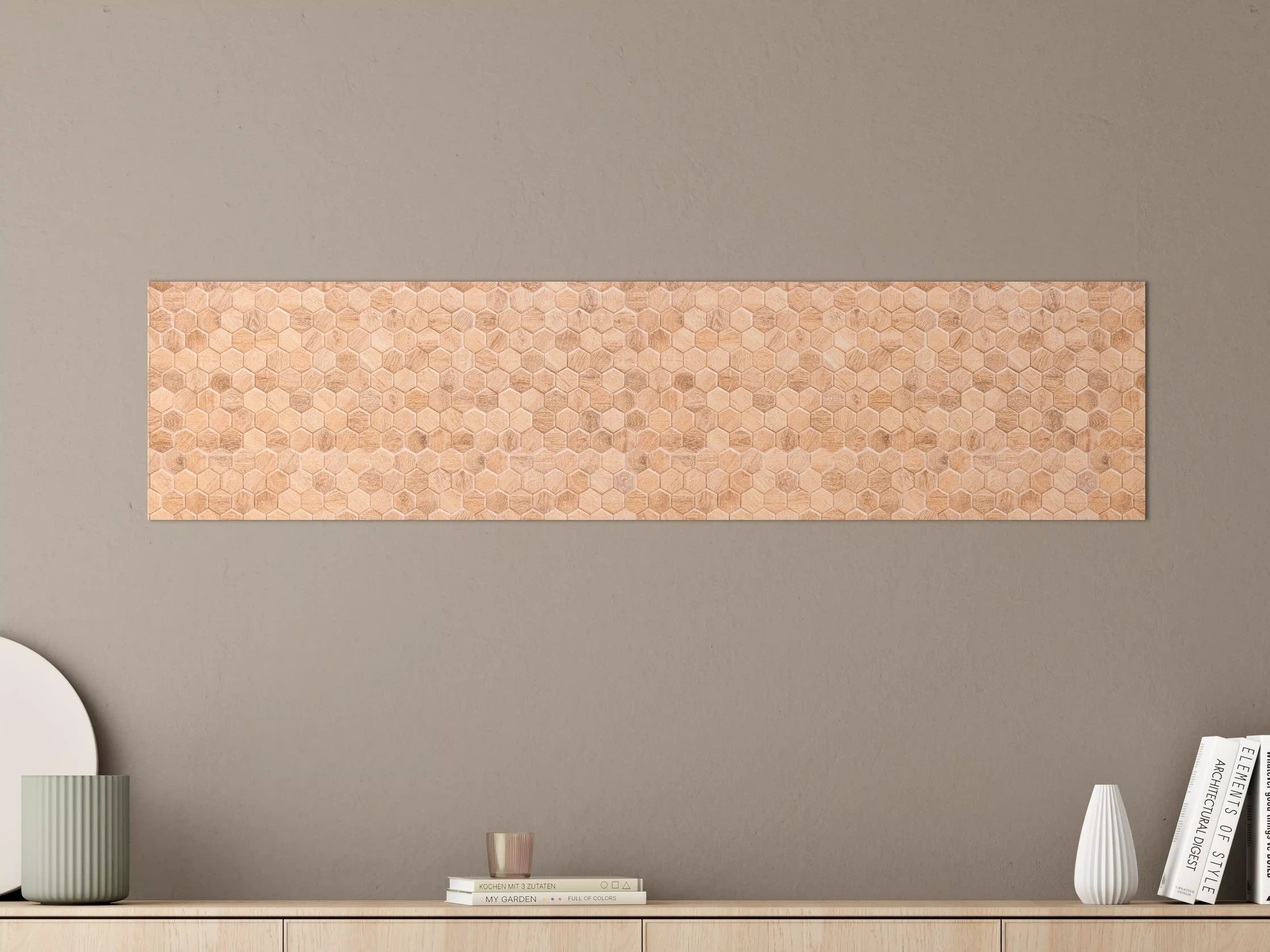 Große Wandbilder - Hexagon Holz Wabenmuster