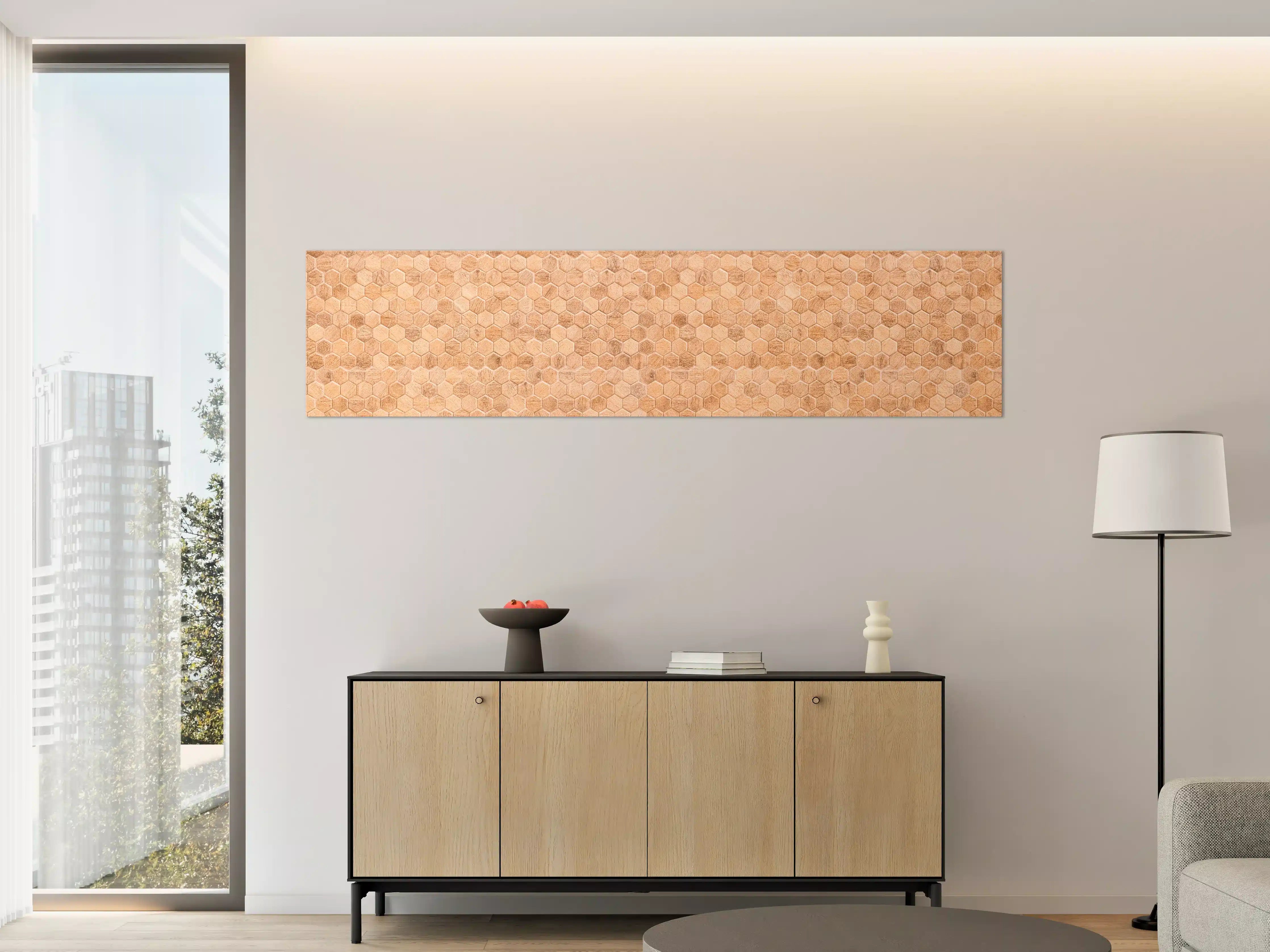 Große Wandbilder - Hexagon Holz Wabenmuster