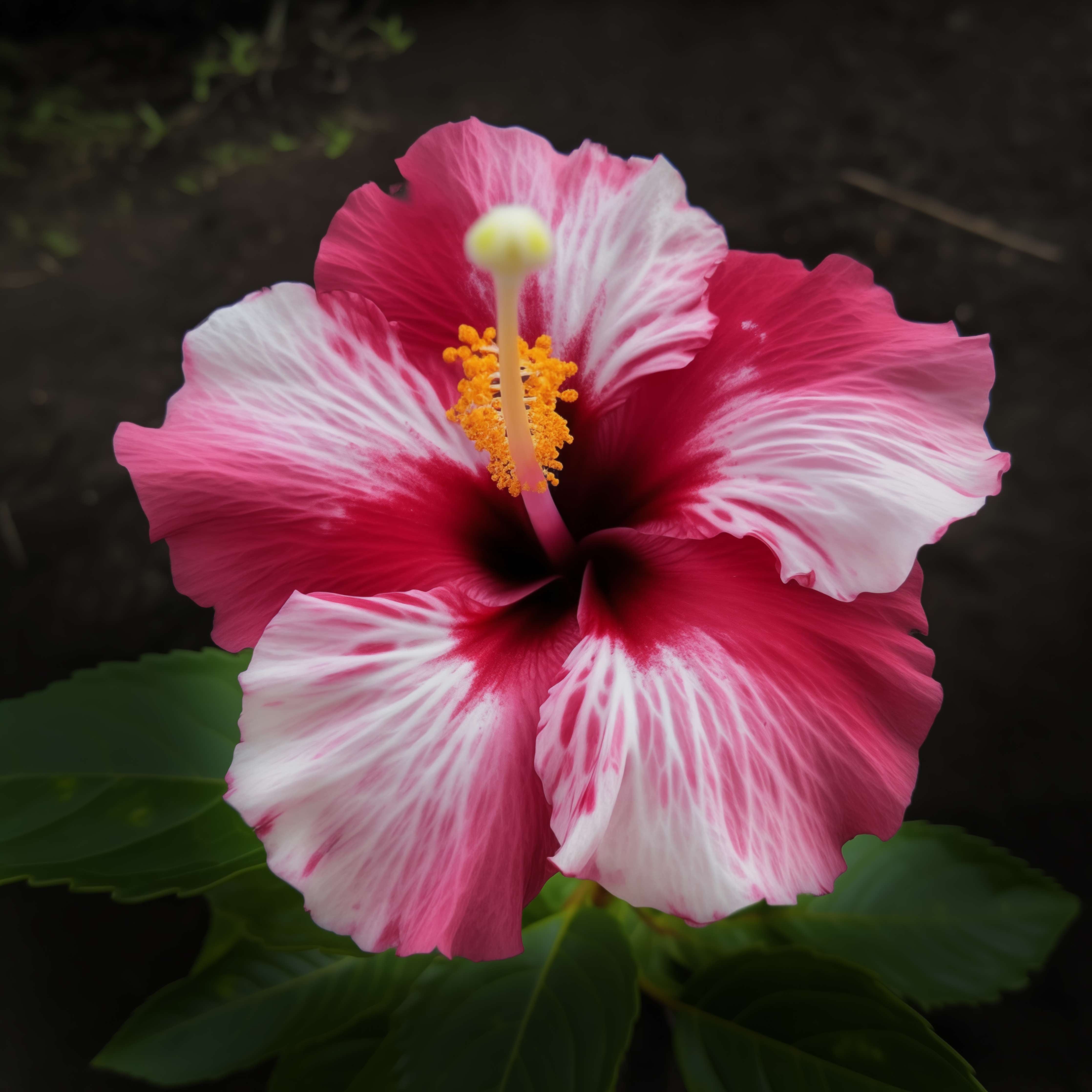 Große Wandbilder-Hibiskusblüte in Pink und Weiß