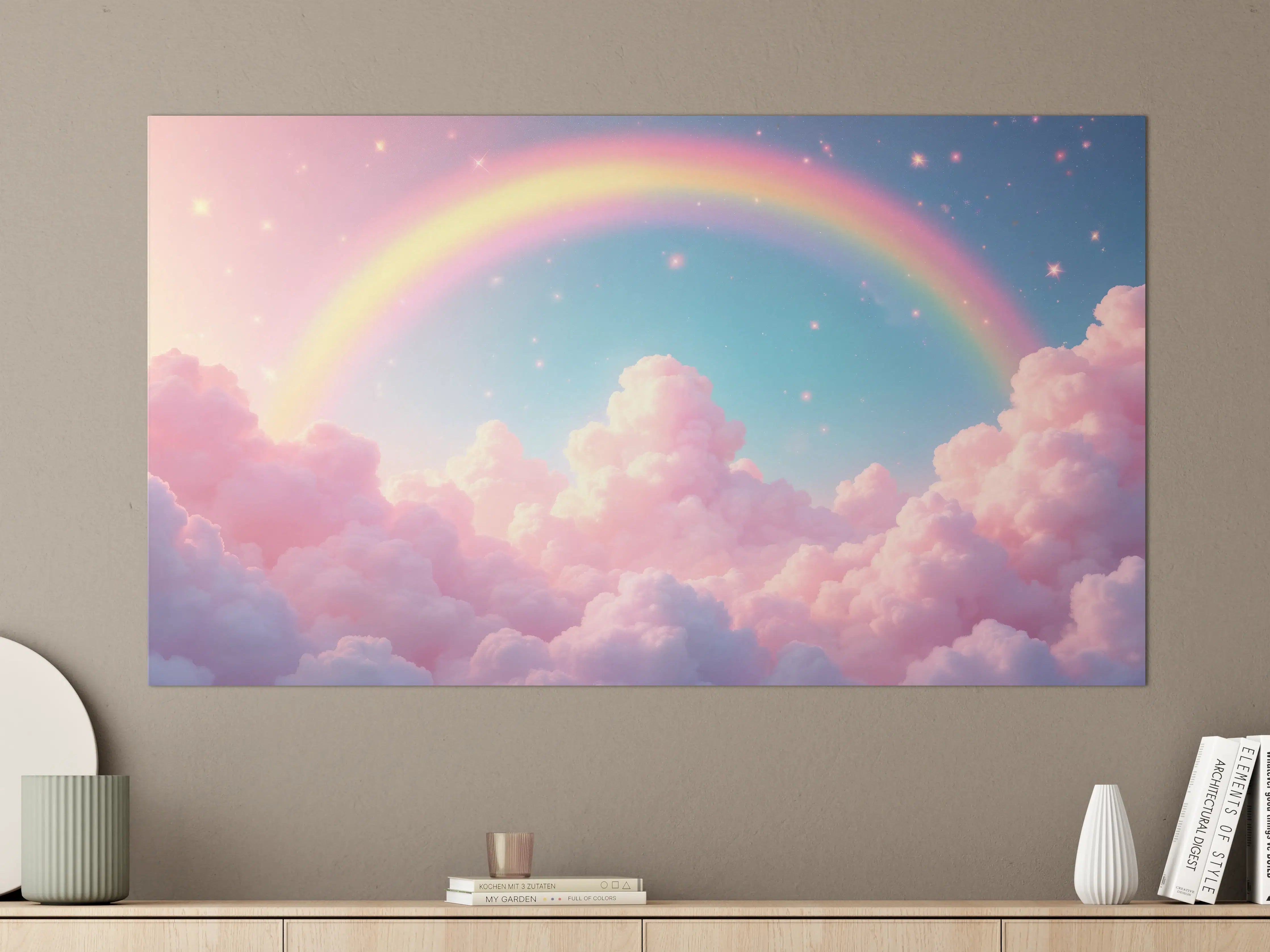 Große Wandbilder - Himmel mit Regenbogen in Pastellfarben