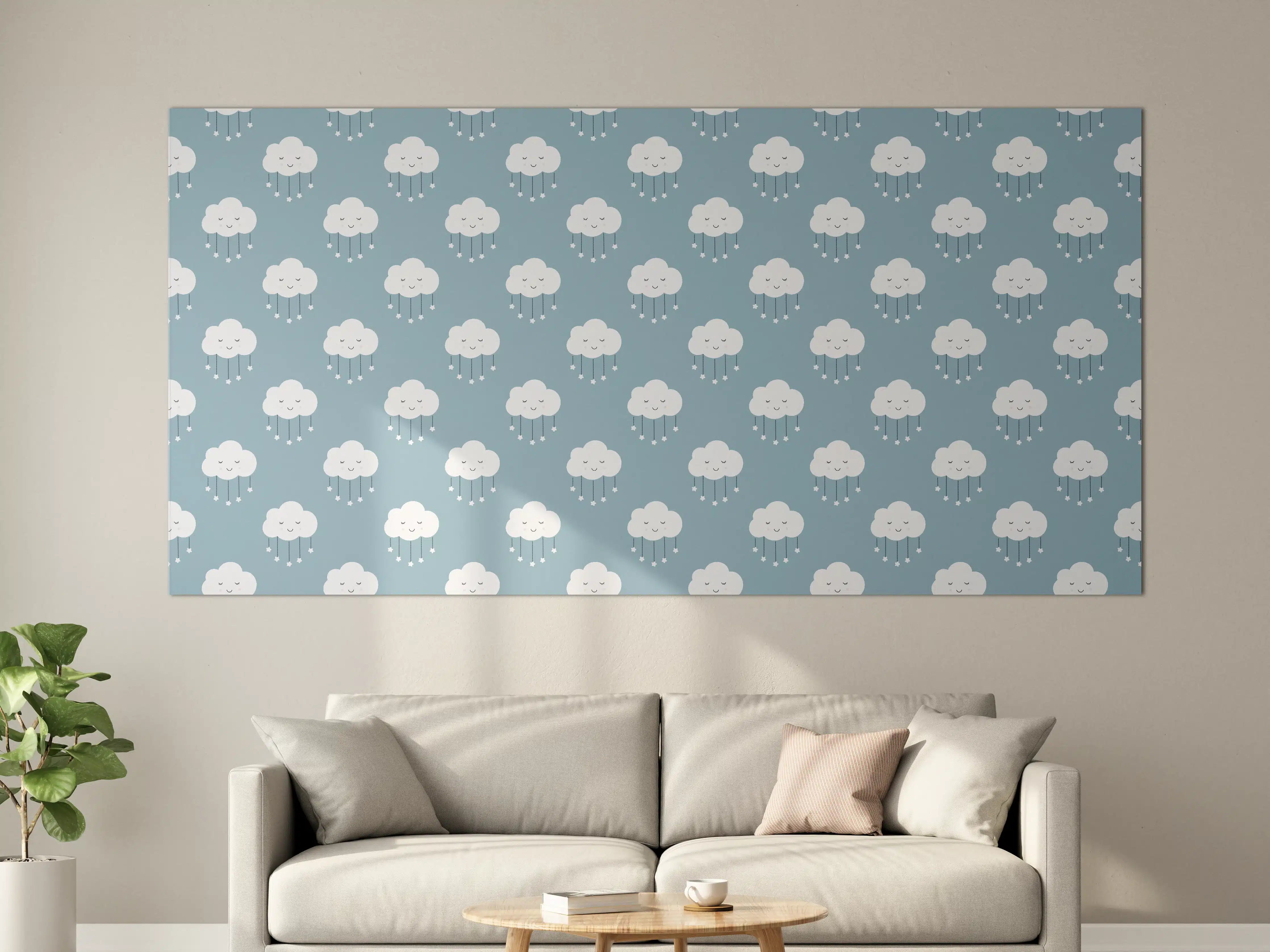Große Wandbilder - Himmel mit Regenwolken in Blau