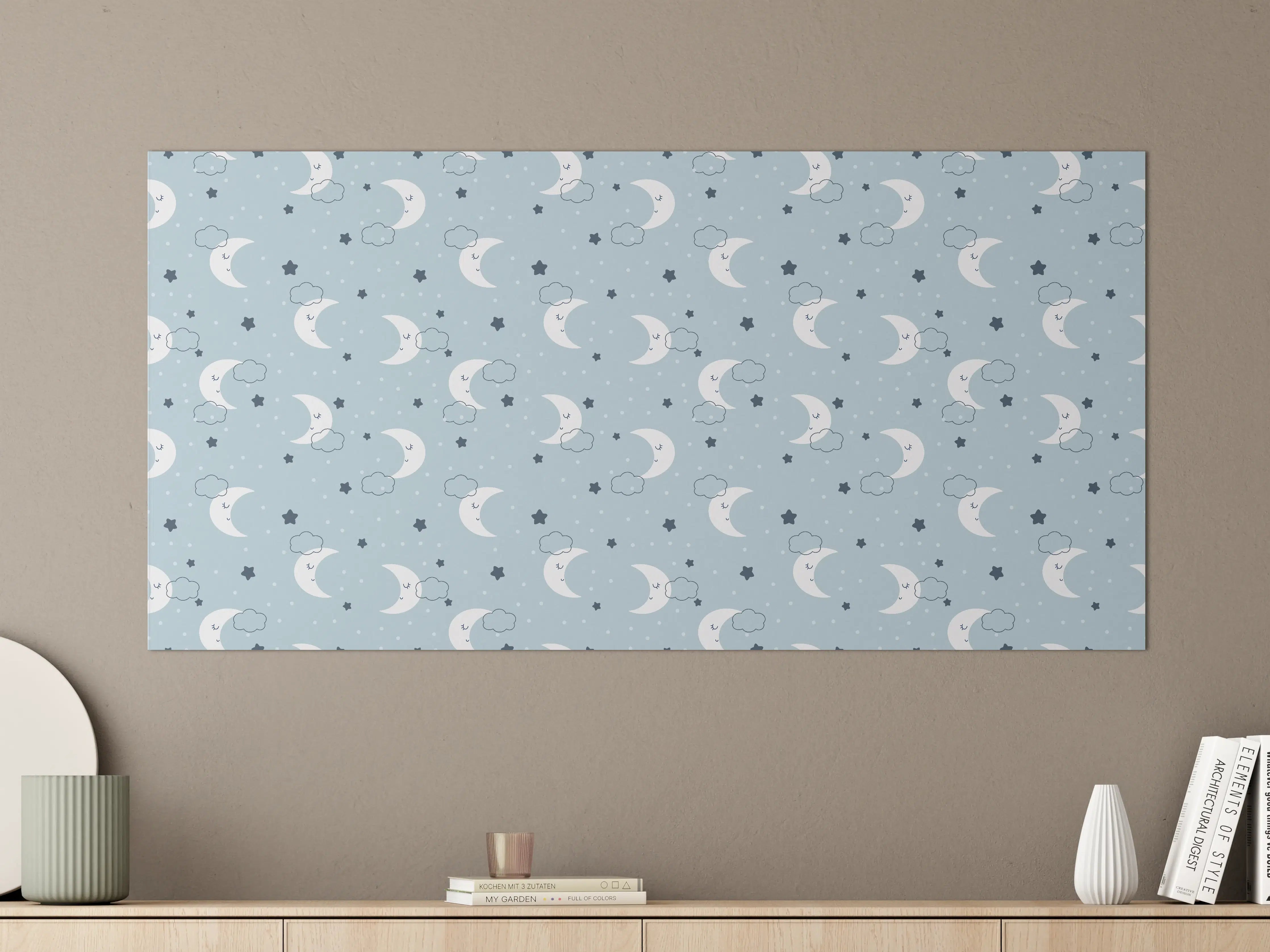 Große Wandbilder - Himmlische Nacht mit Mond und Sternen