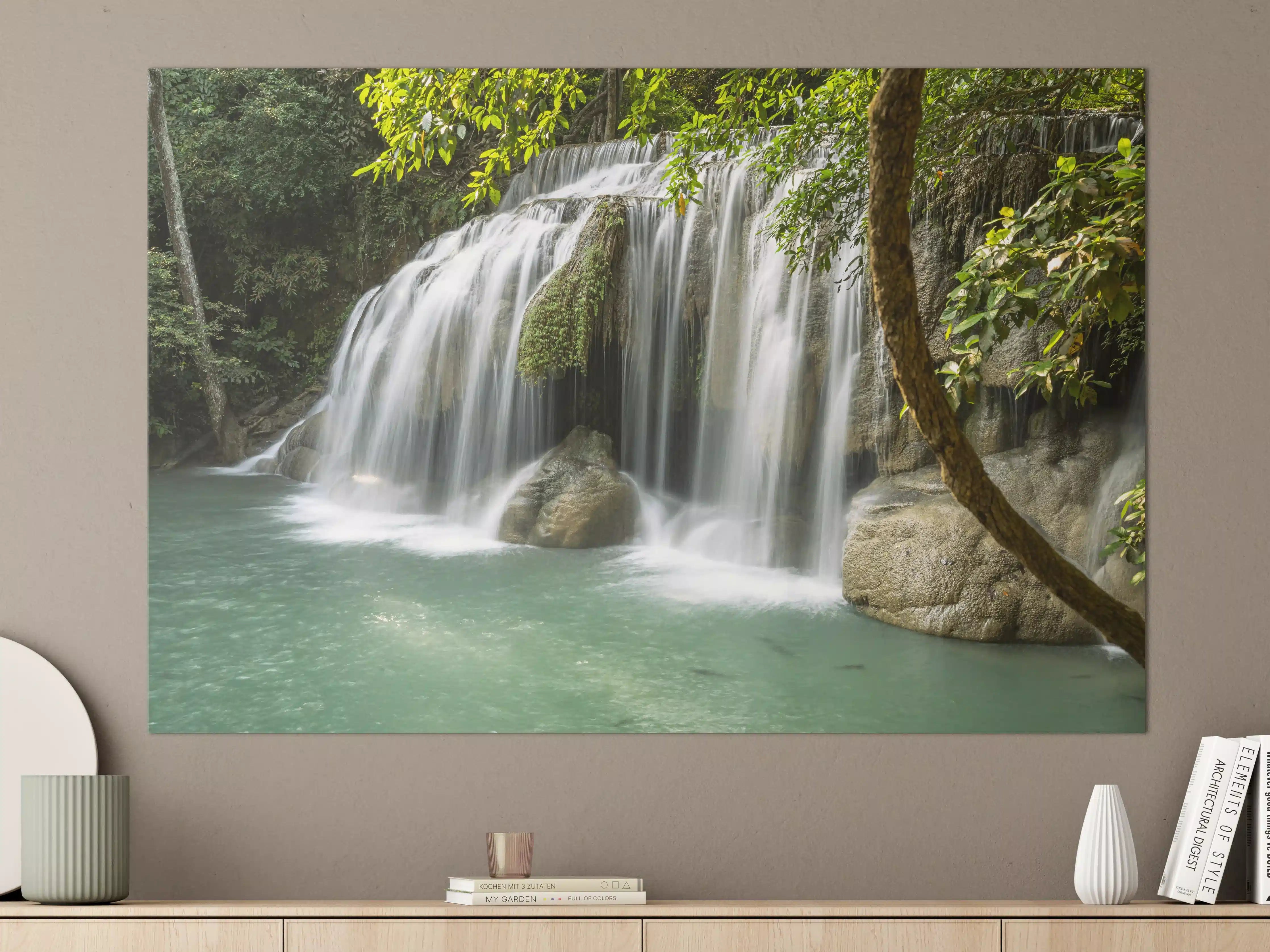 Große Wandbilder - Himmlischer Erawan-Wasserfall - Thailand