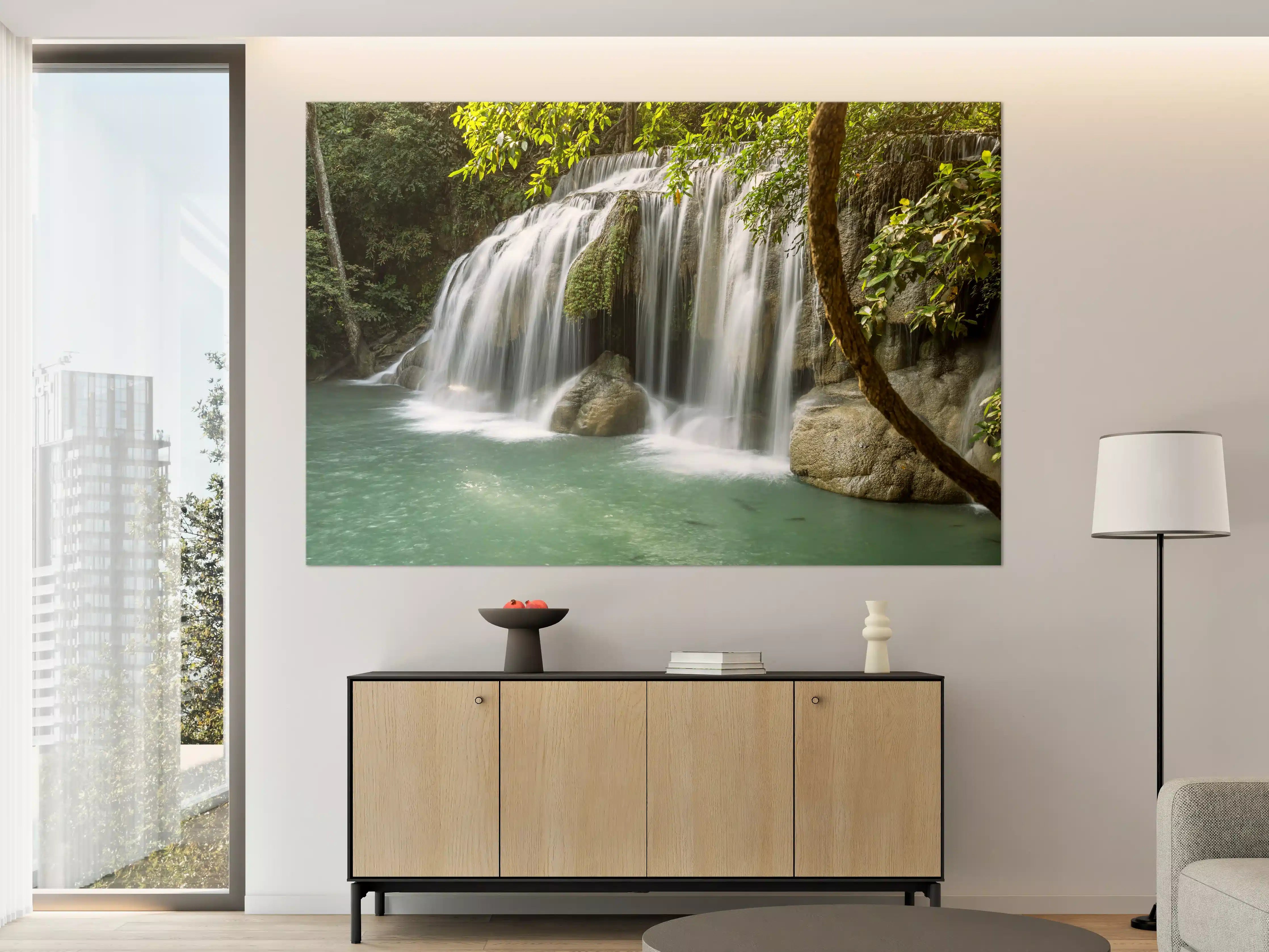 Große Wandbilder - Himmlischer Erawan-Wasserfall - Thailand