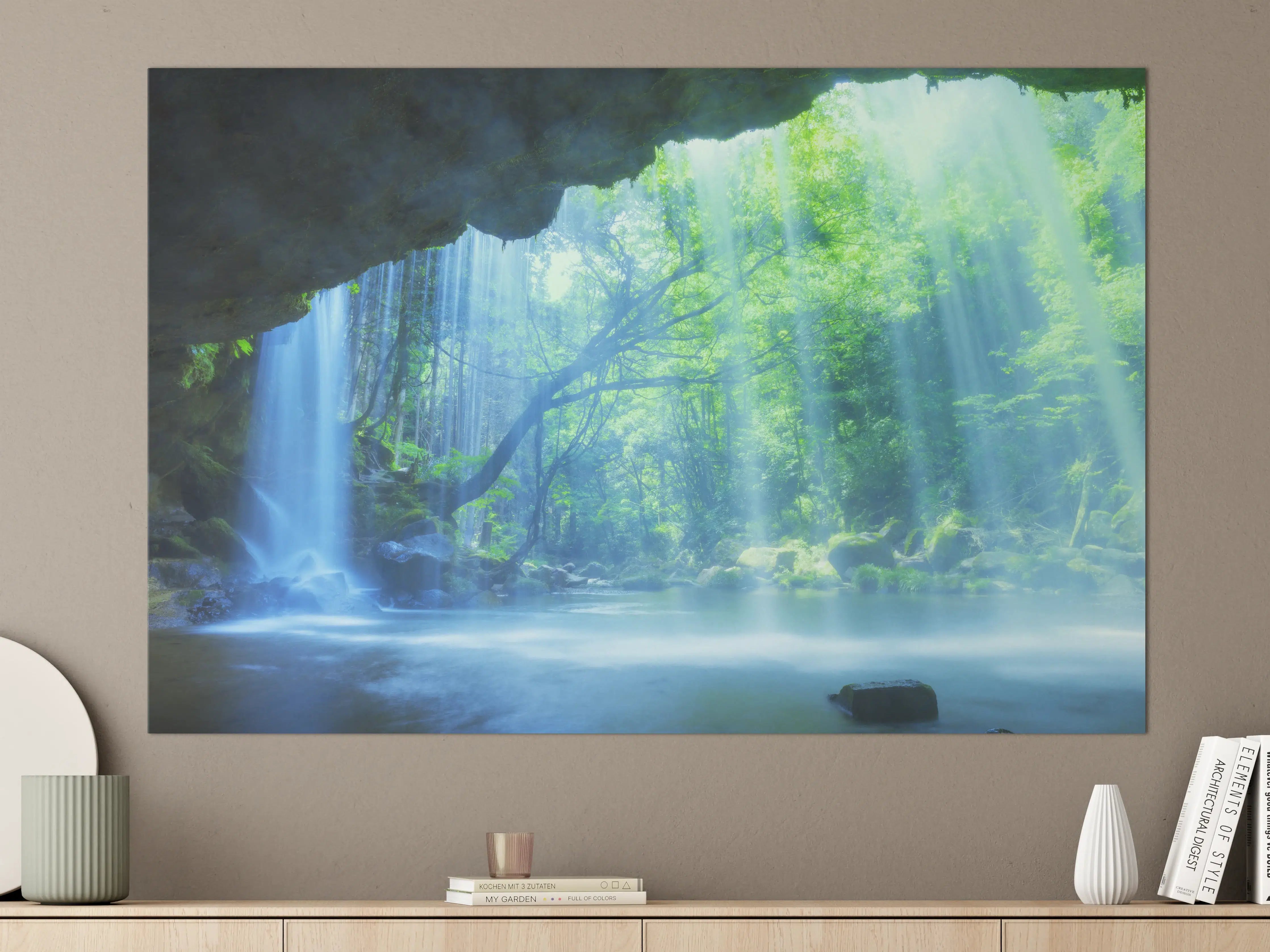 Große Wandbilder - Hinter Nabigataki-Wasserfall Ansicht