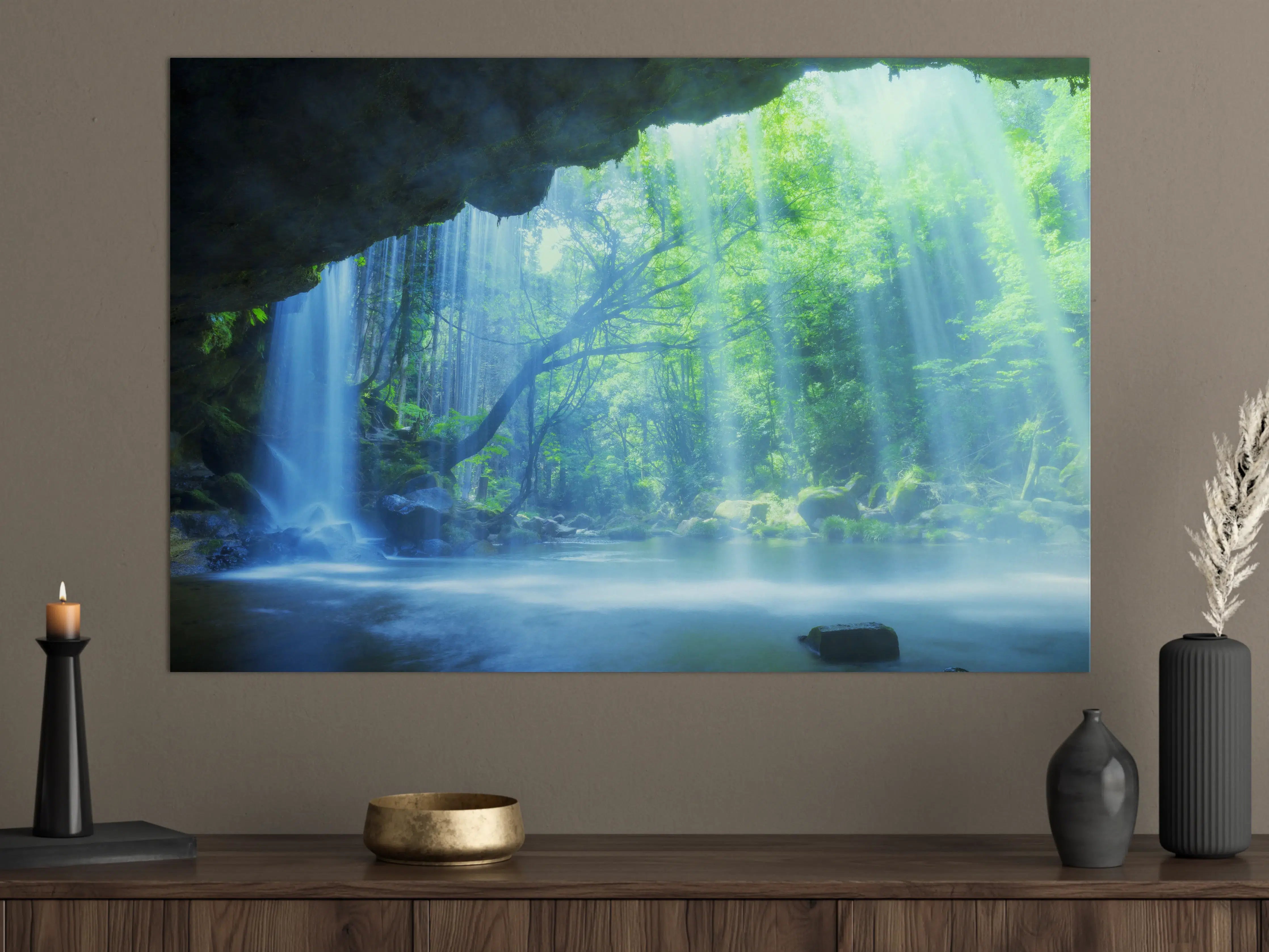 Große Wandbilder - Hinter Nabigataki-Wasserfall Ansicht