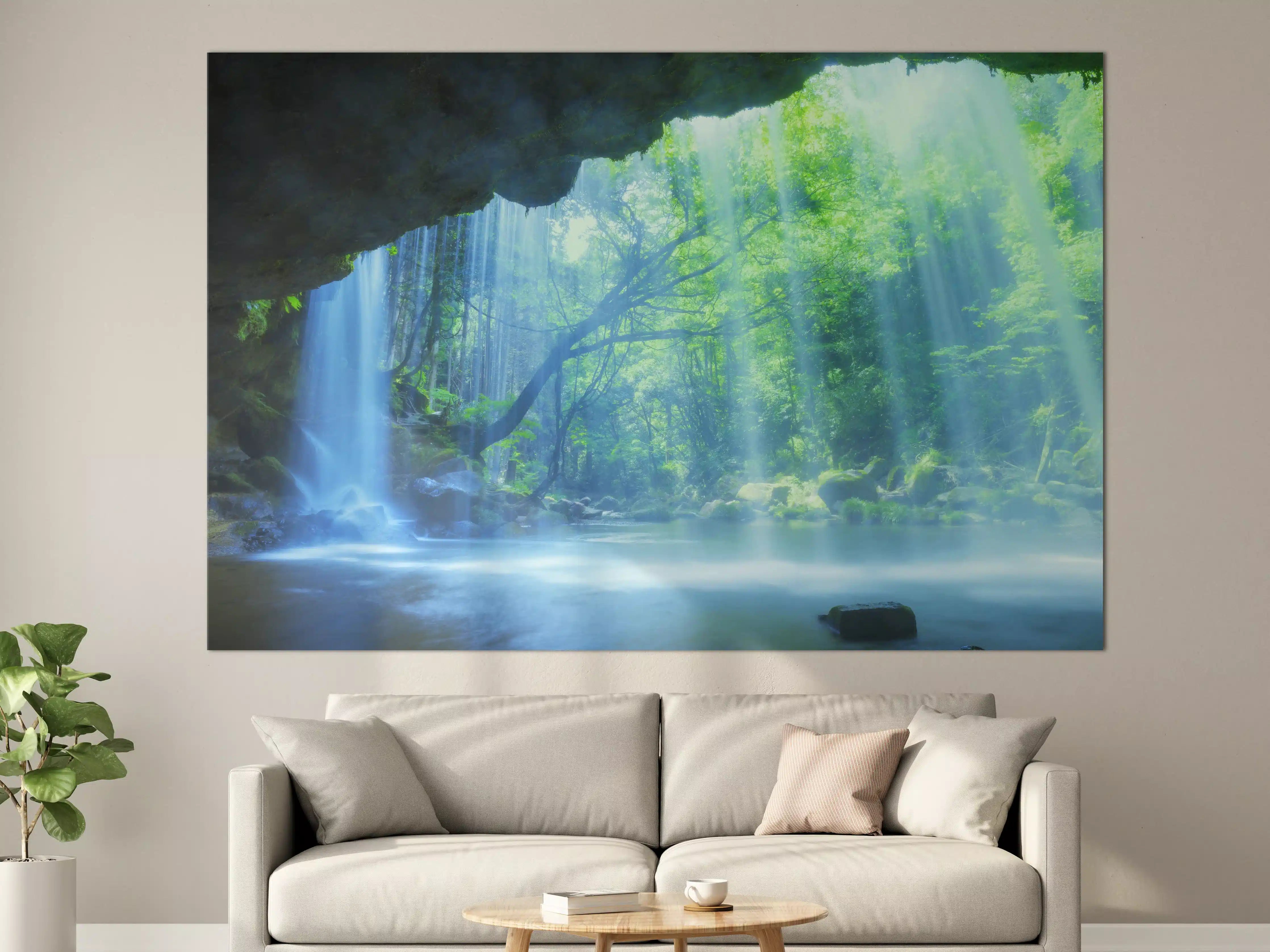 Große Wandbilder - Hinter Nabigataki-Wasserfall Ansicht