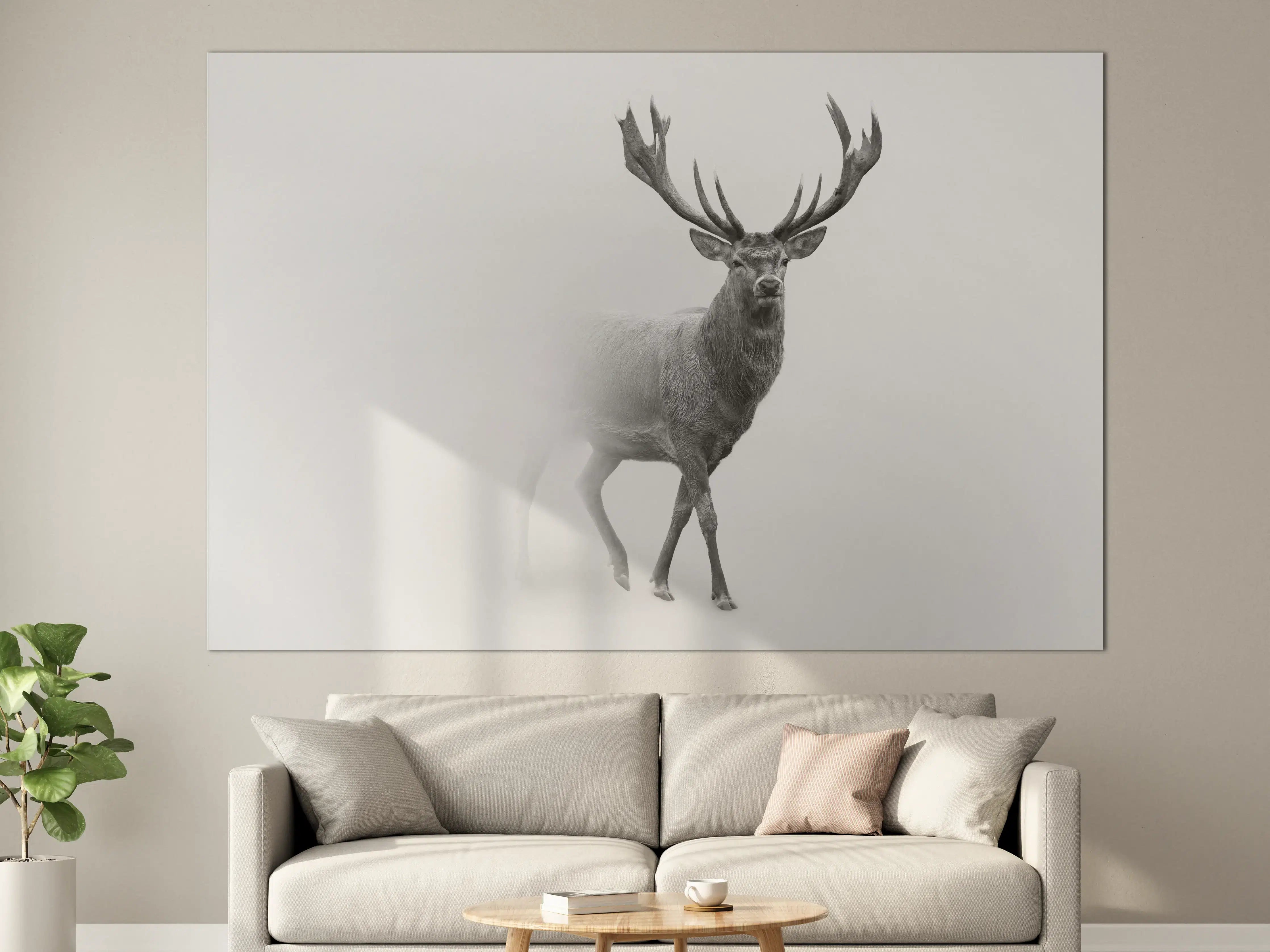 Große Wandbilder - Hirsch Graustufenbild