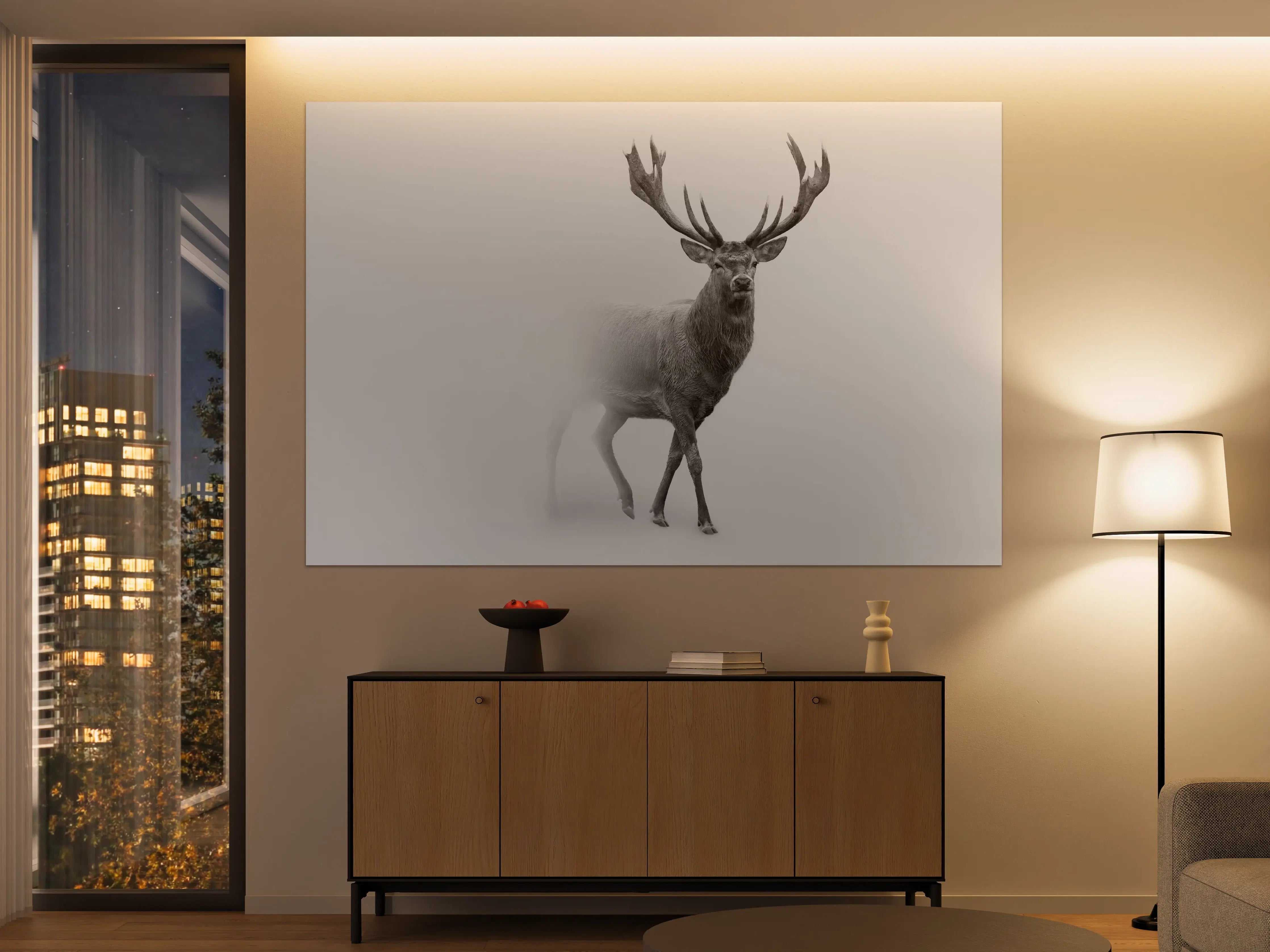 Große Wandbilder - Hirsch Graustufenbild