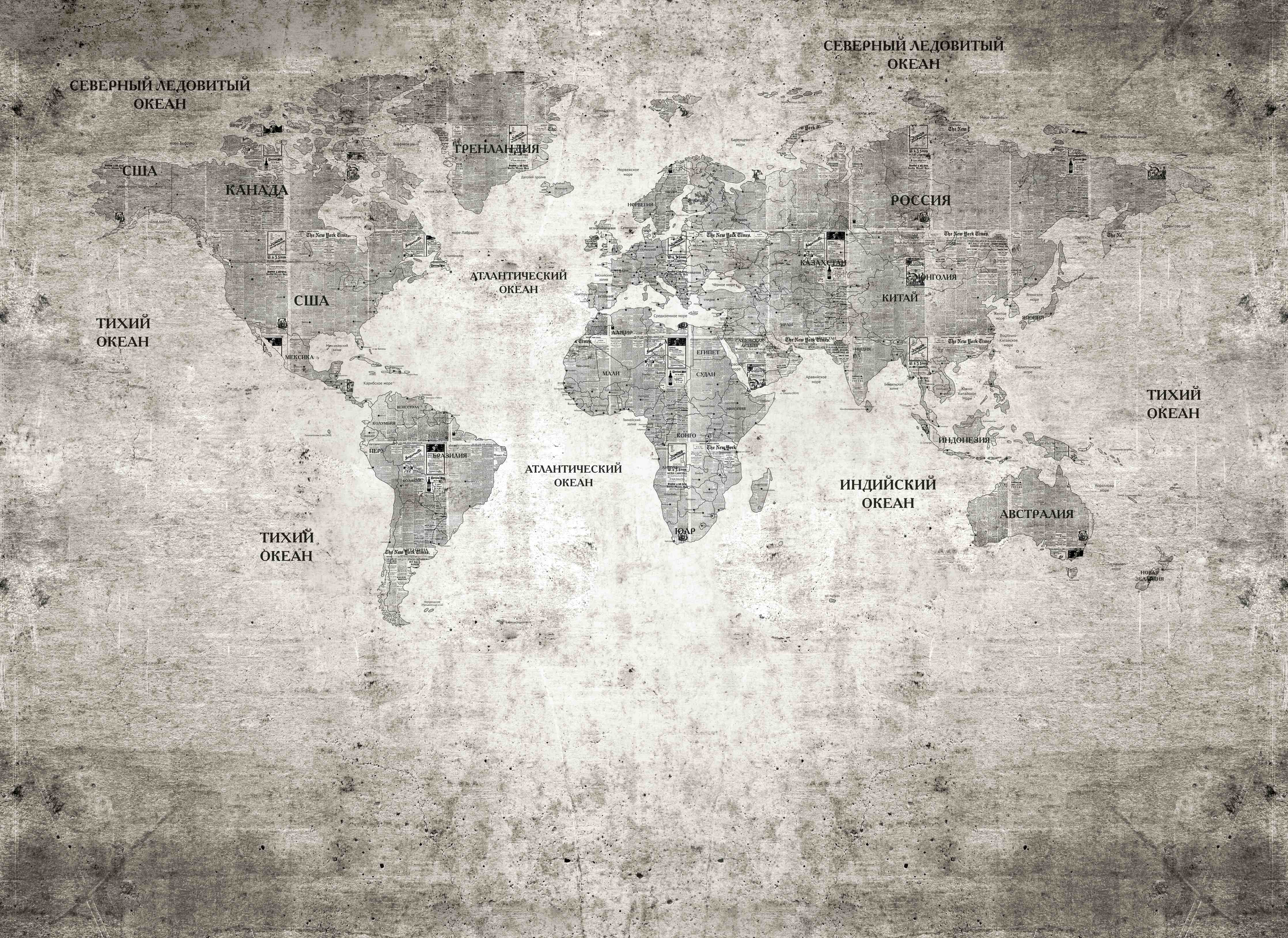 Große Wandbilder-Historische Weltkarte - Grunge