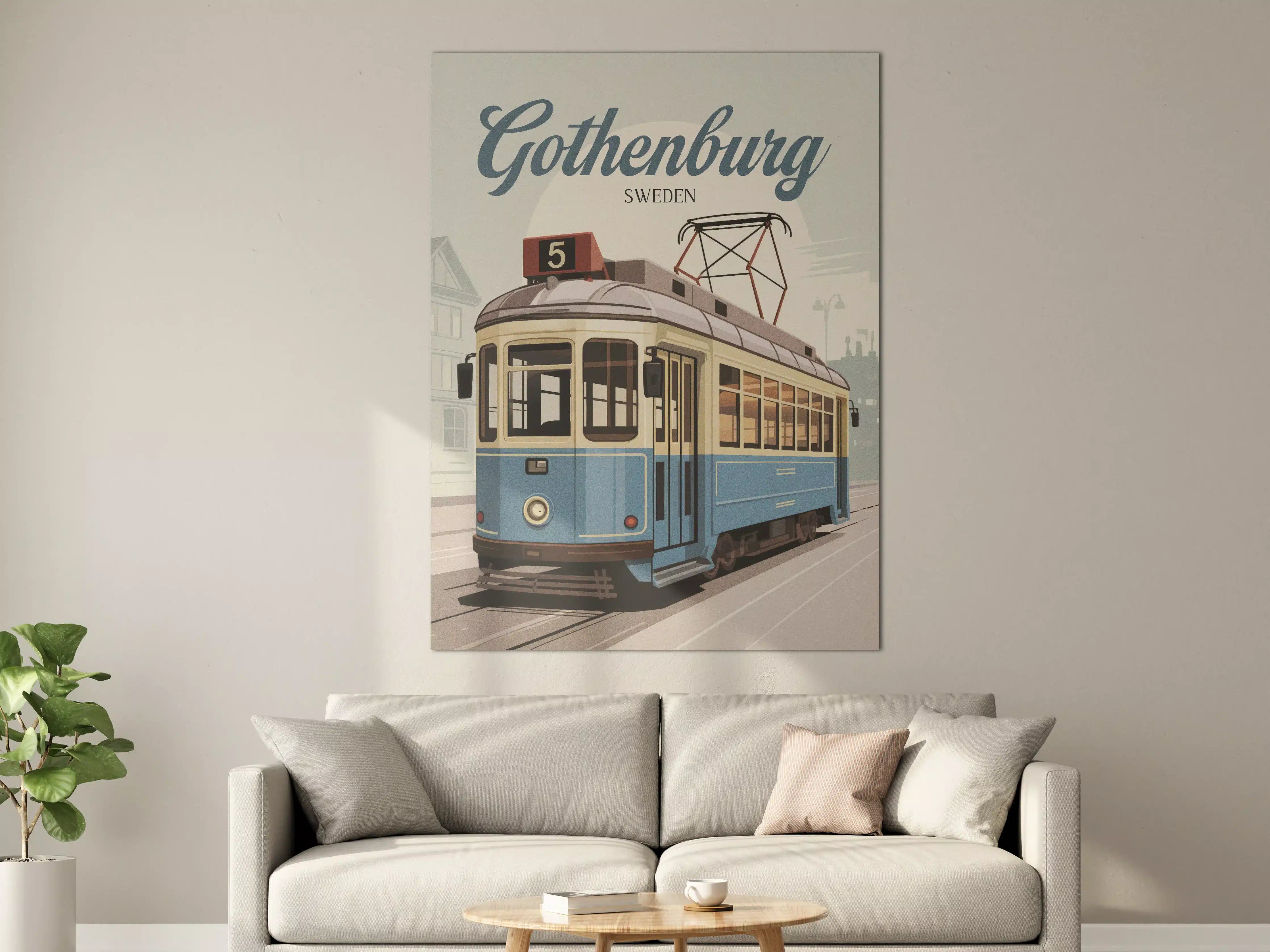 Große Wandbilder - Historischer Tram in Göteborg