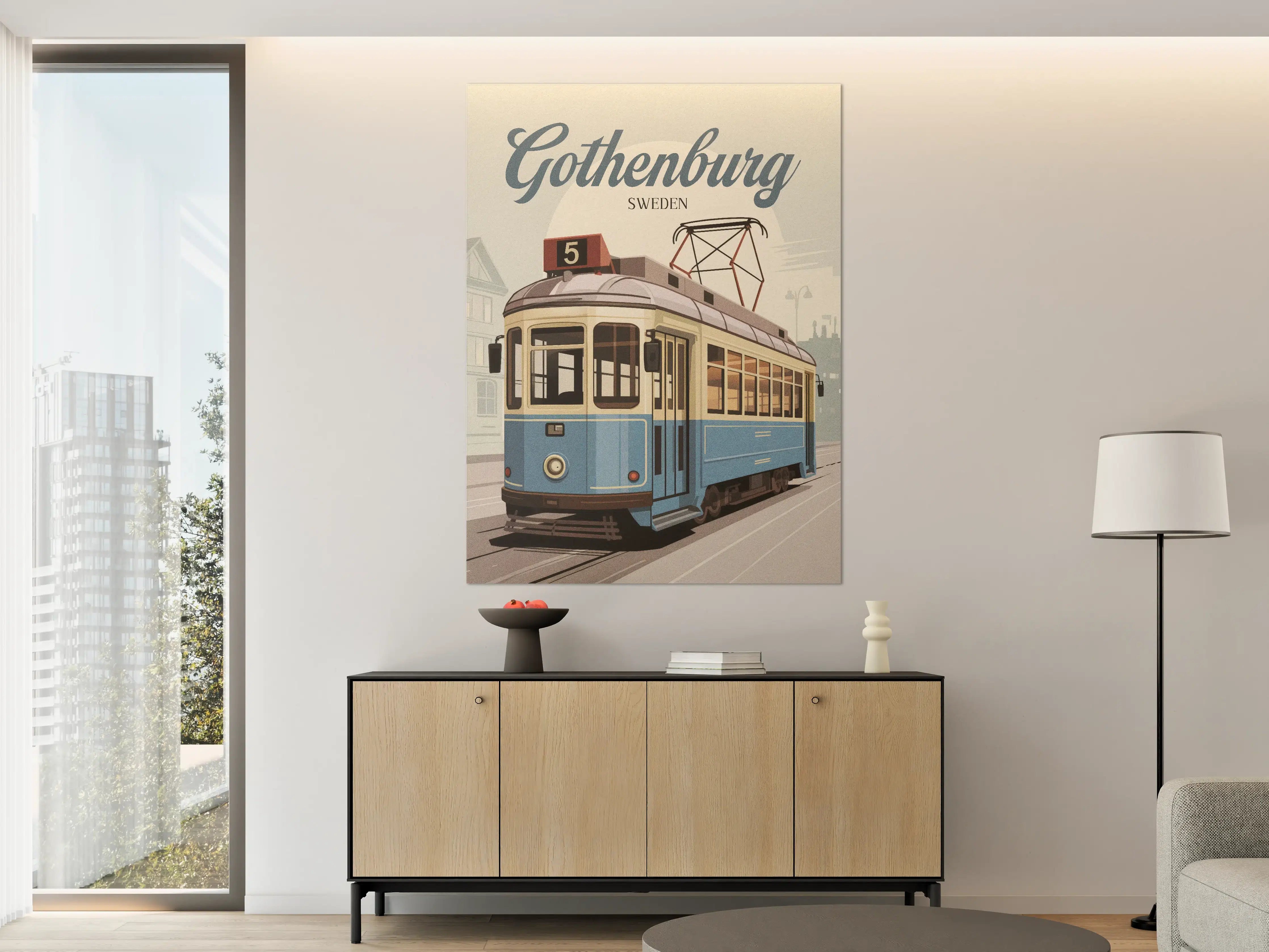 Große Wandbilder - Historischer Tram in Göteborg