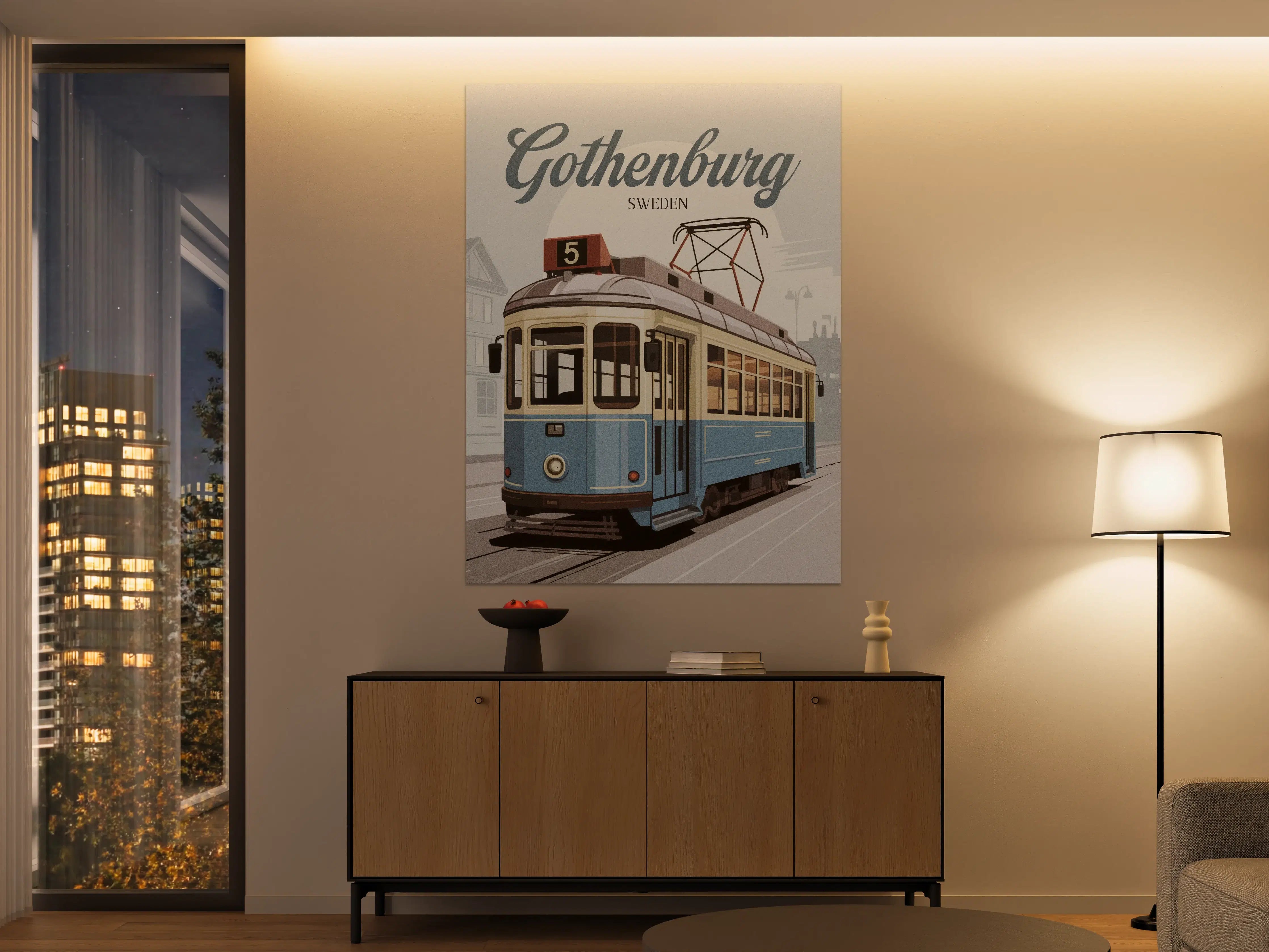 Große Wandbilder - Historischer Tram in Göteborg