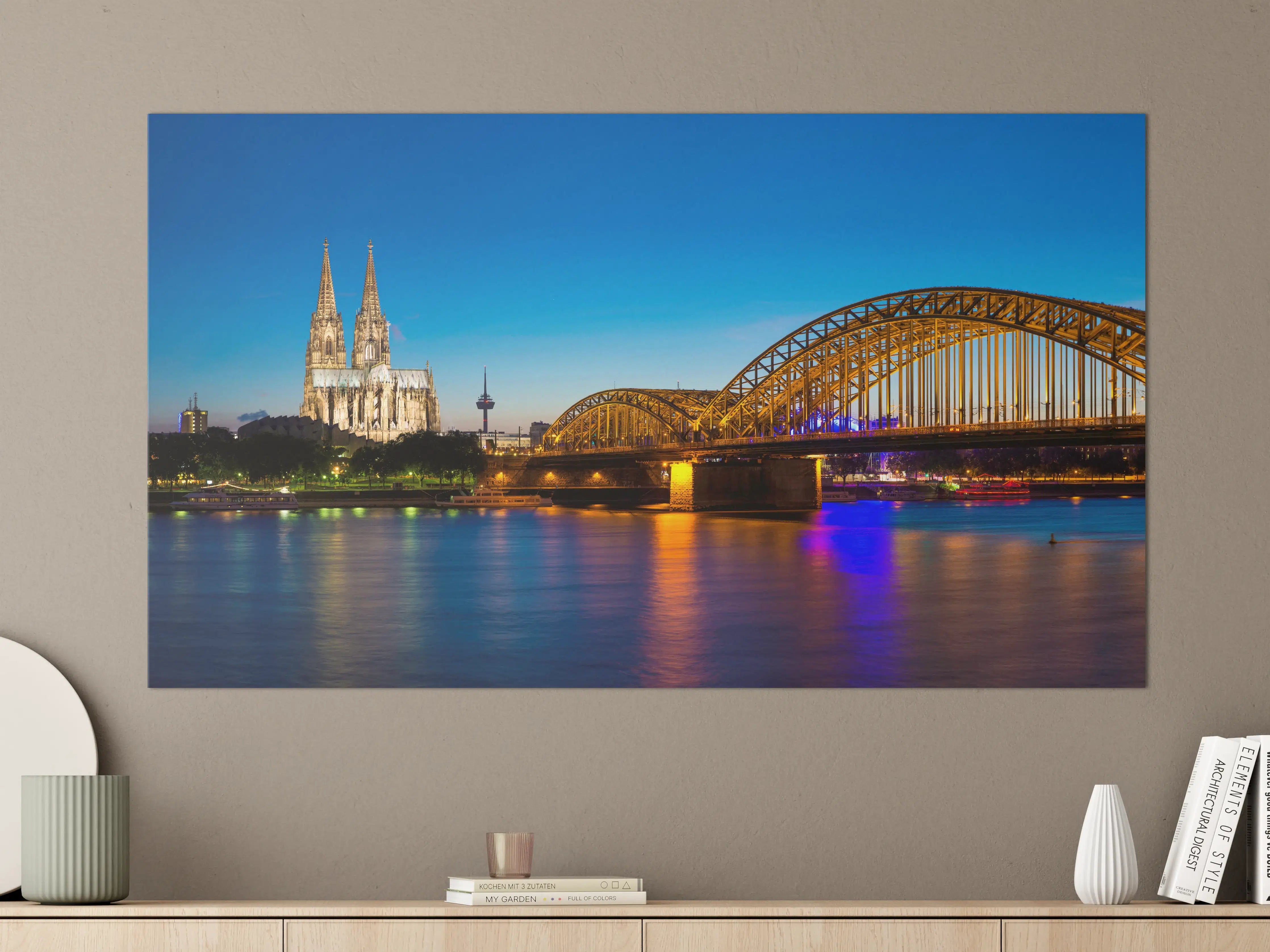 Große Wandbilder - Hohenzollern Brücke Köln in der Nacht