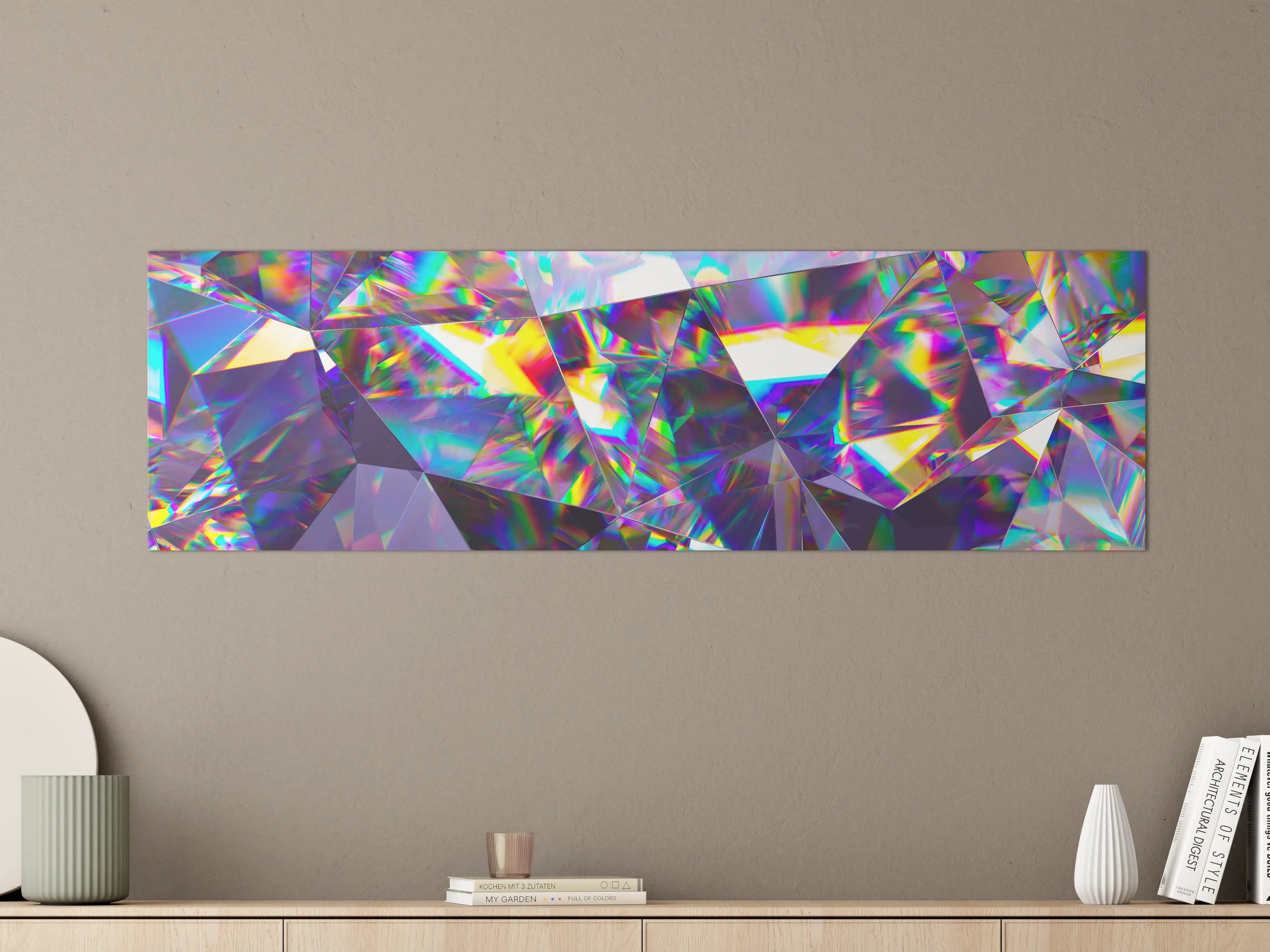 Große Wandbilder - Holographisches Prisma in Regenbogenfarben