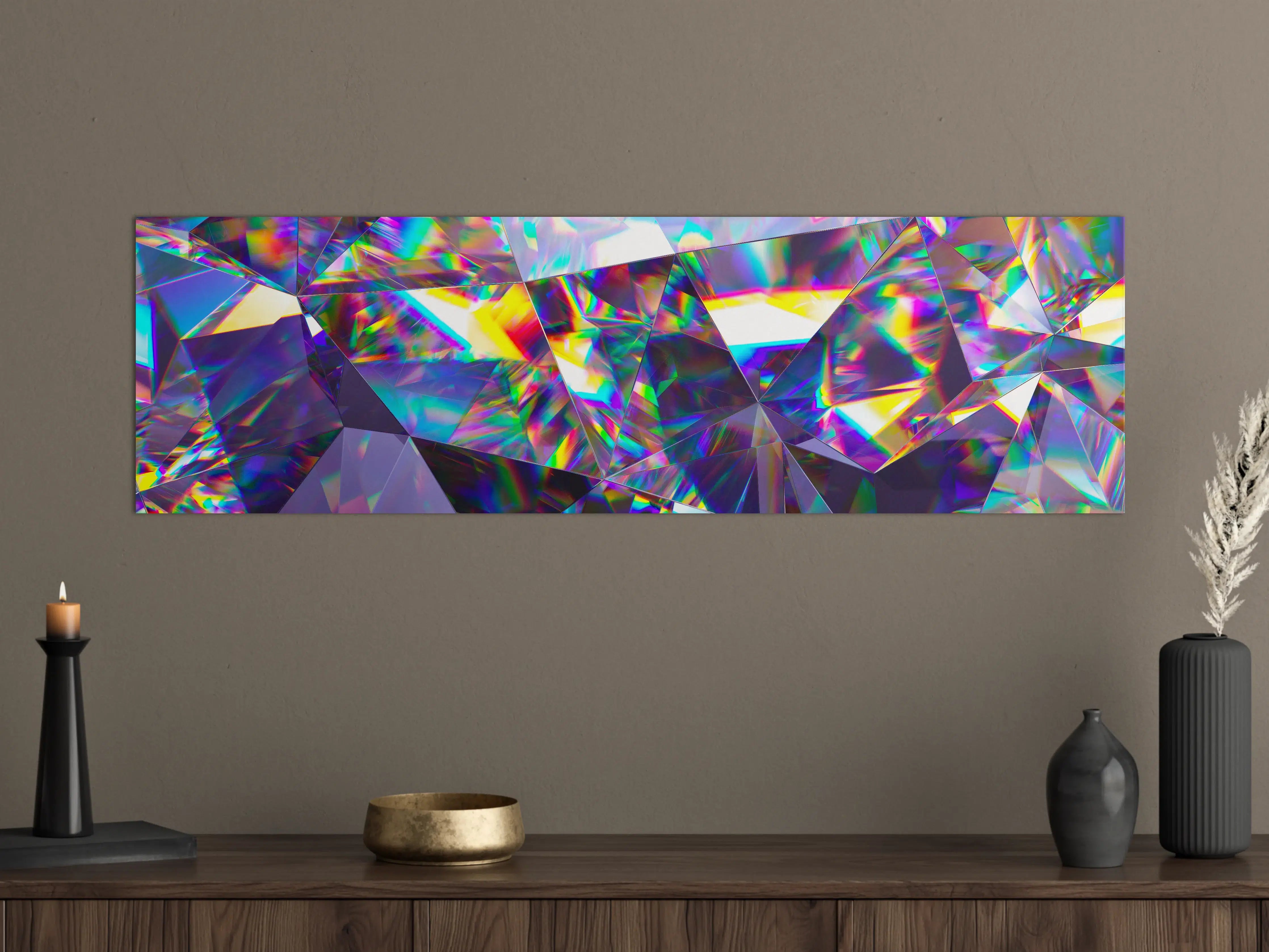 Große Wandbilder - Holographisches Prisma in Regenbogenfarben