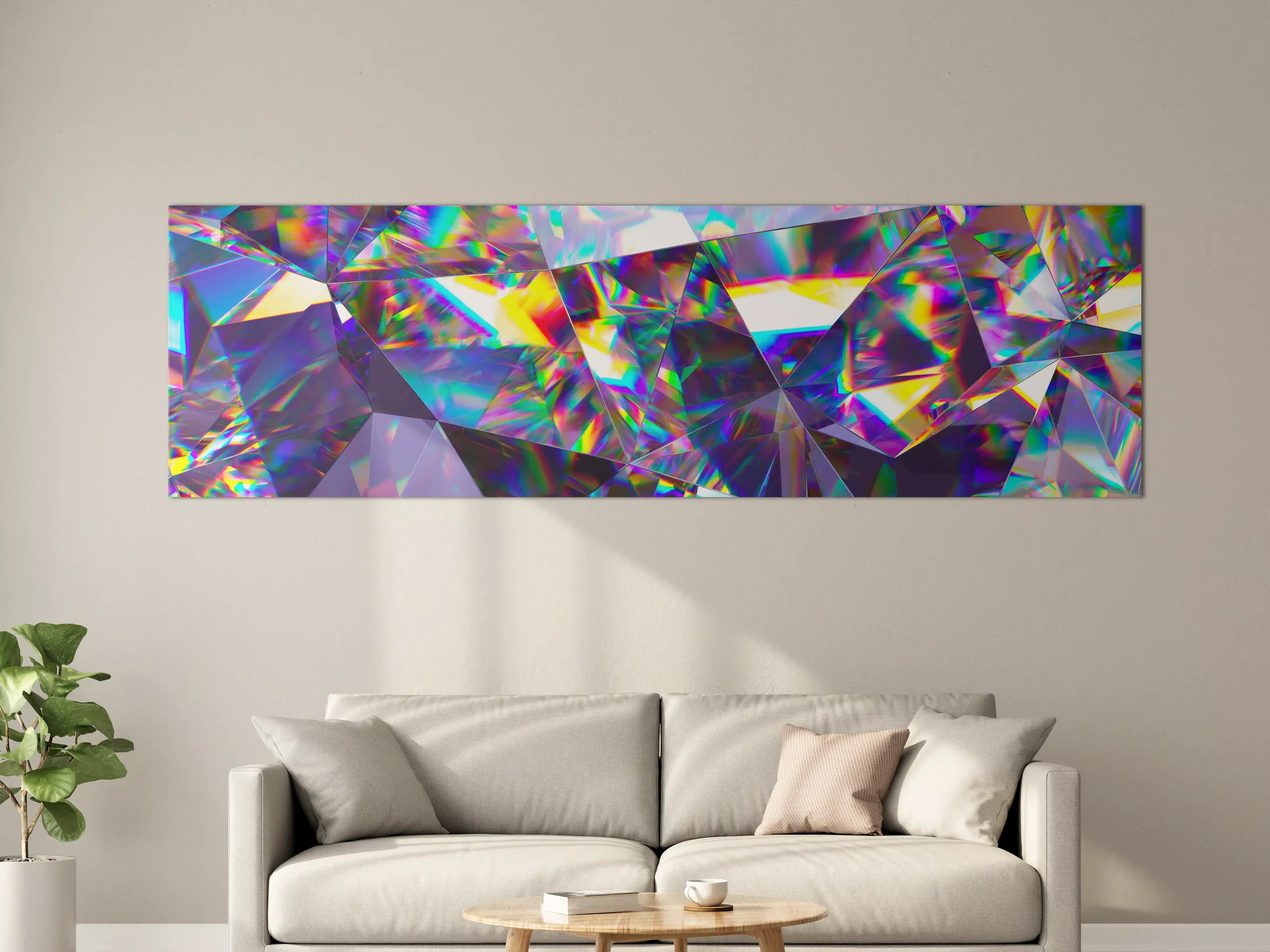 Große Wandbilder - Holographisches Prisma in Regenbogenfarben