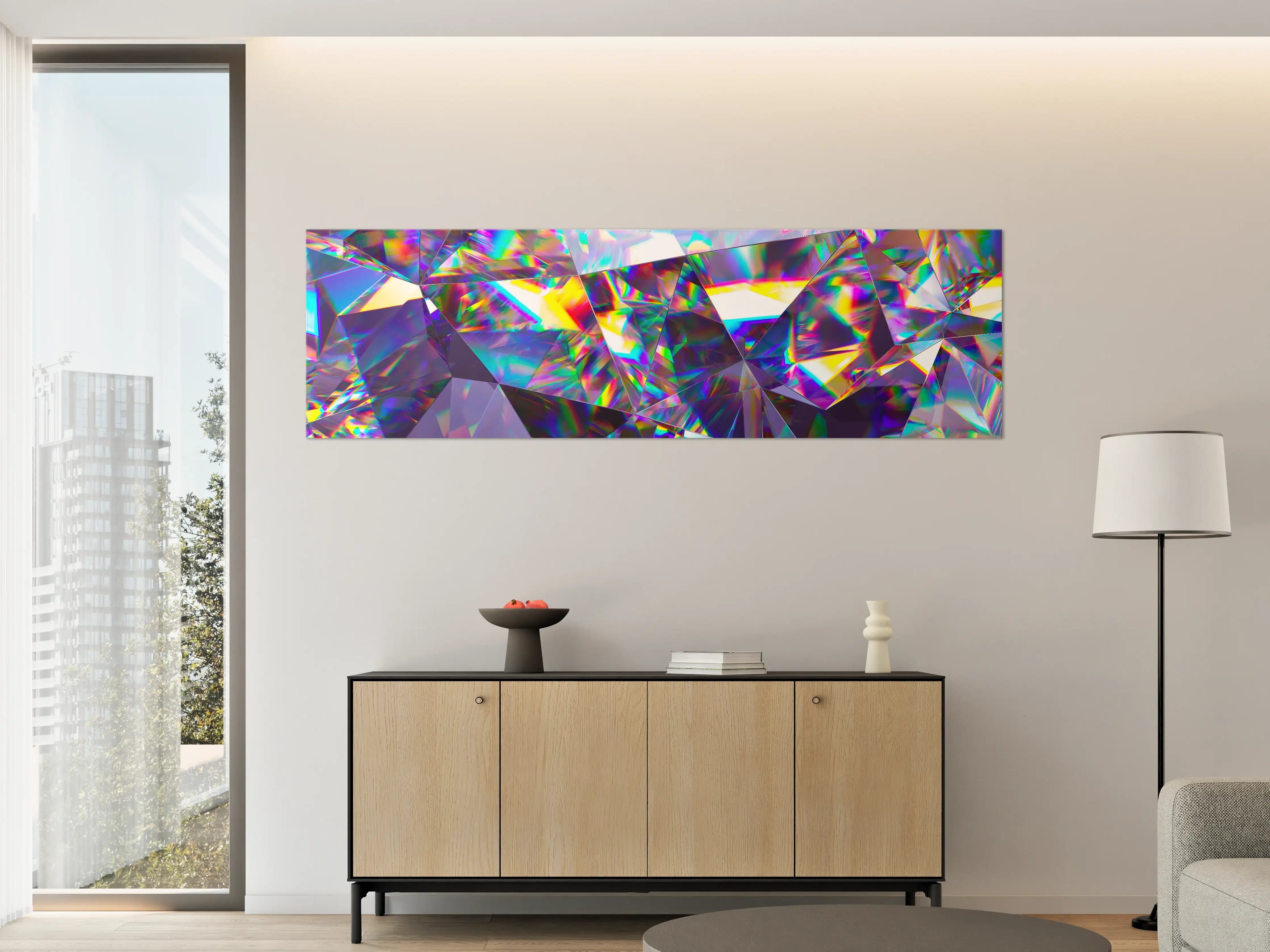 Große Wandbilder - Holographisches Prisma in Regenbogenfarben