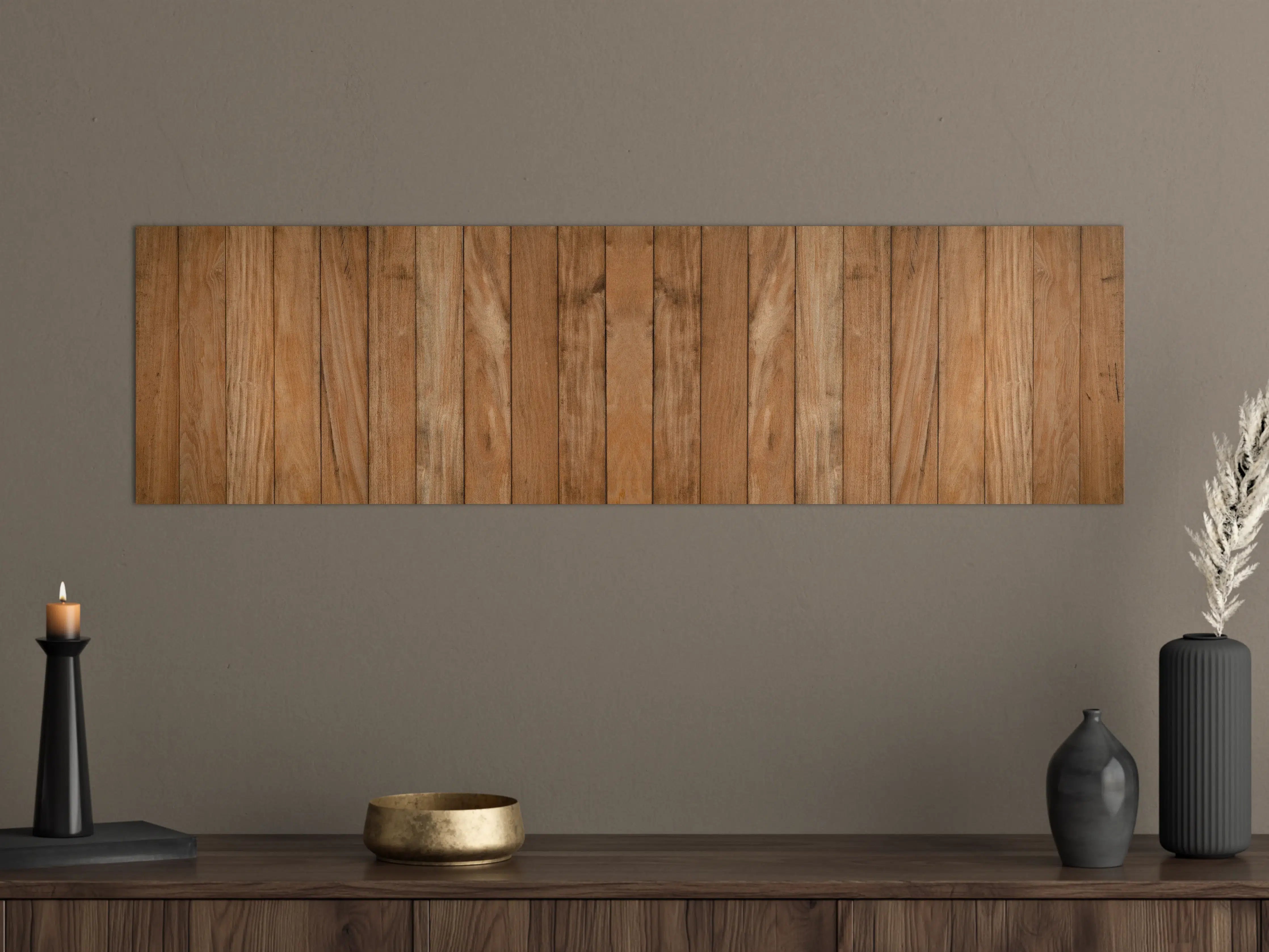 Große Wandbilder - Holzpaneele mit rustikaler Optik