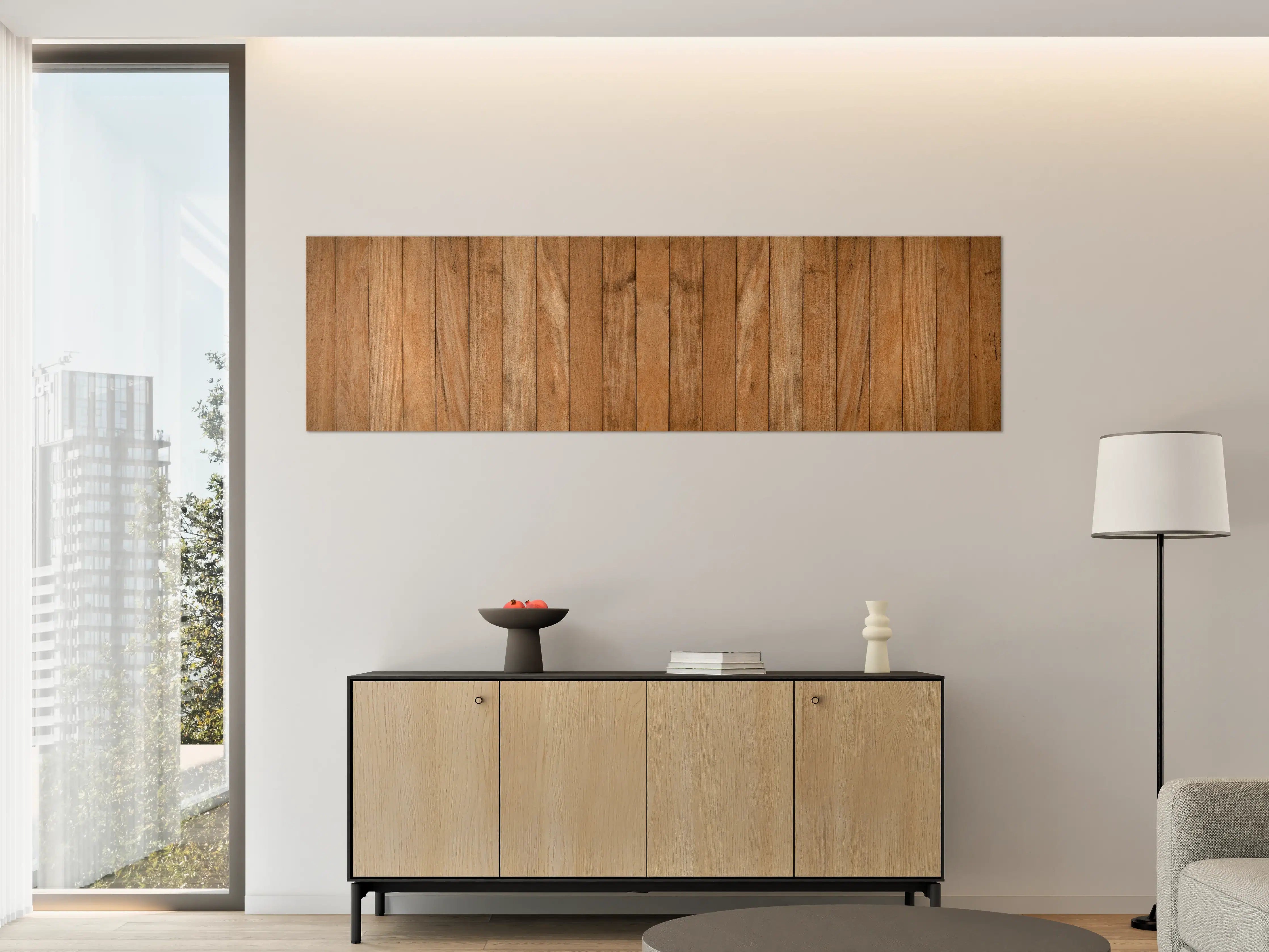 Große Wandbilder - Holzpaneele mit rustikaler Optik