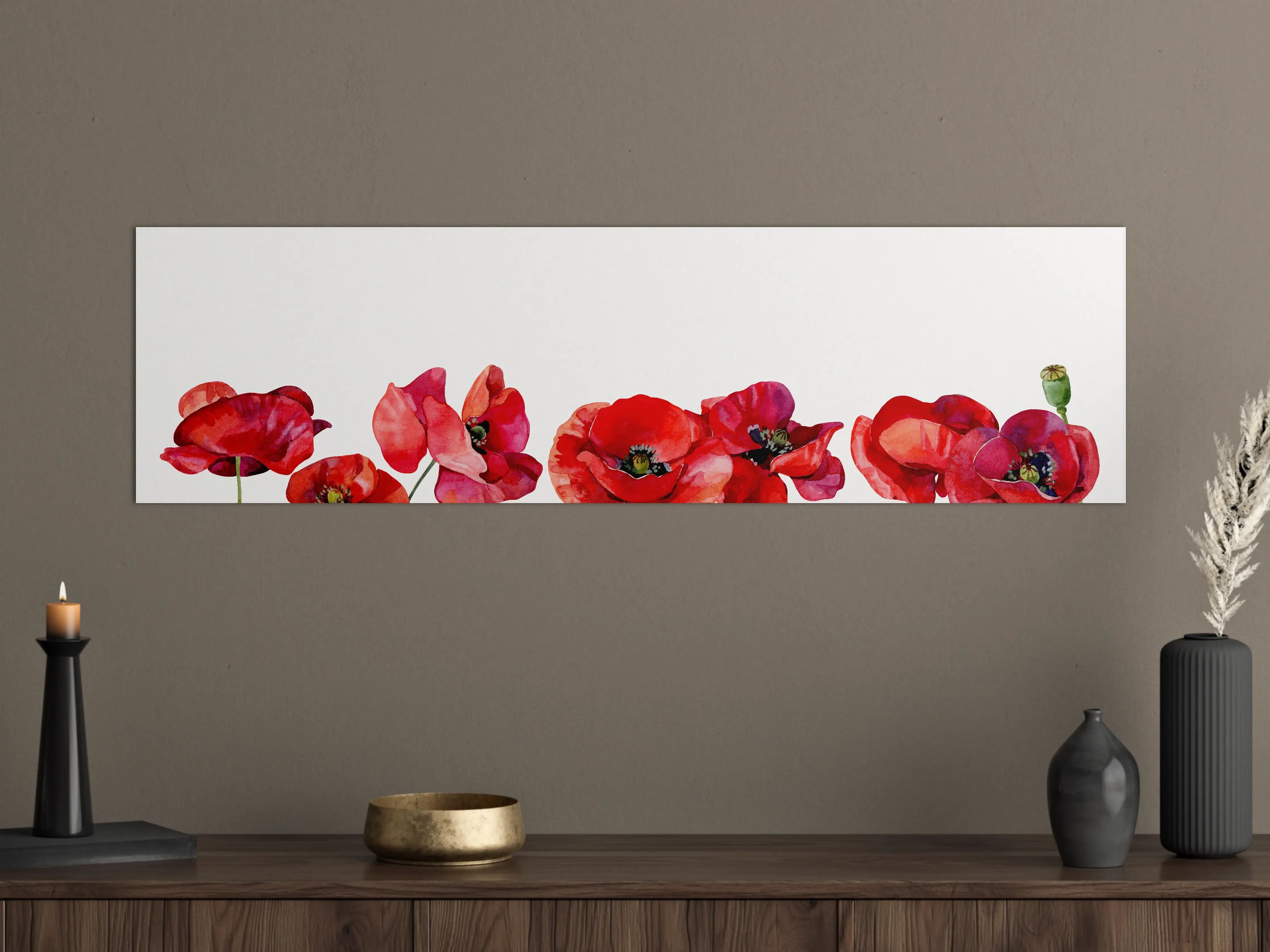 Große Wandbilder - Horizontale scharlachroten Mohnblumen