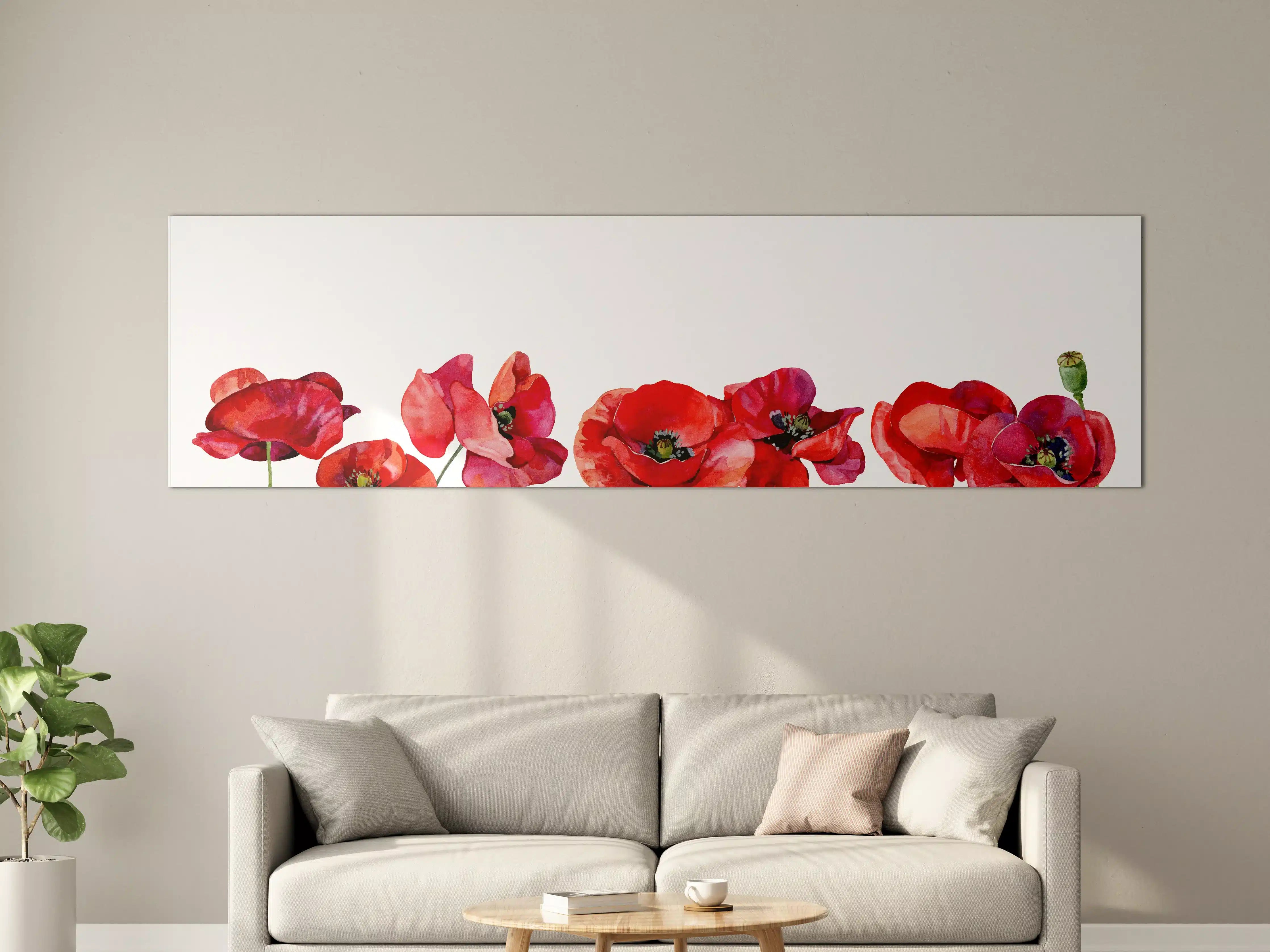 Große Wandbilder - Horizontale scharlachroten Mohnblumen