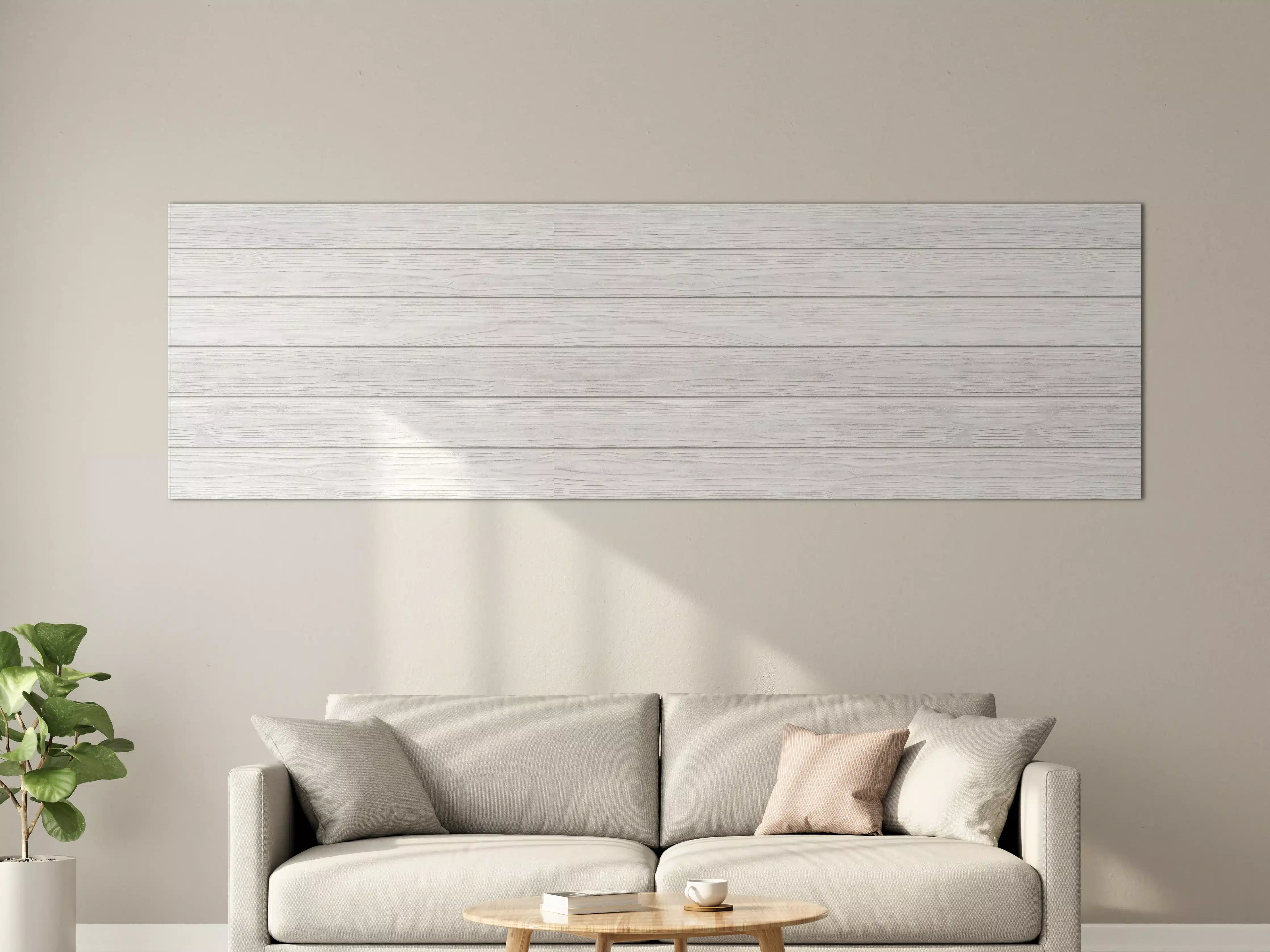 Große Wandbilder - Horizontale weiße Holztextur