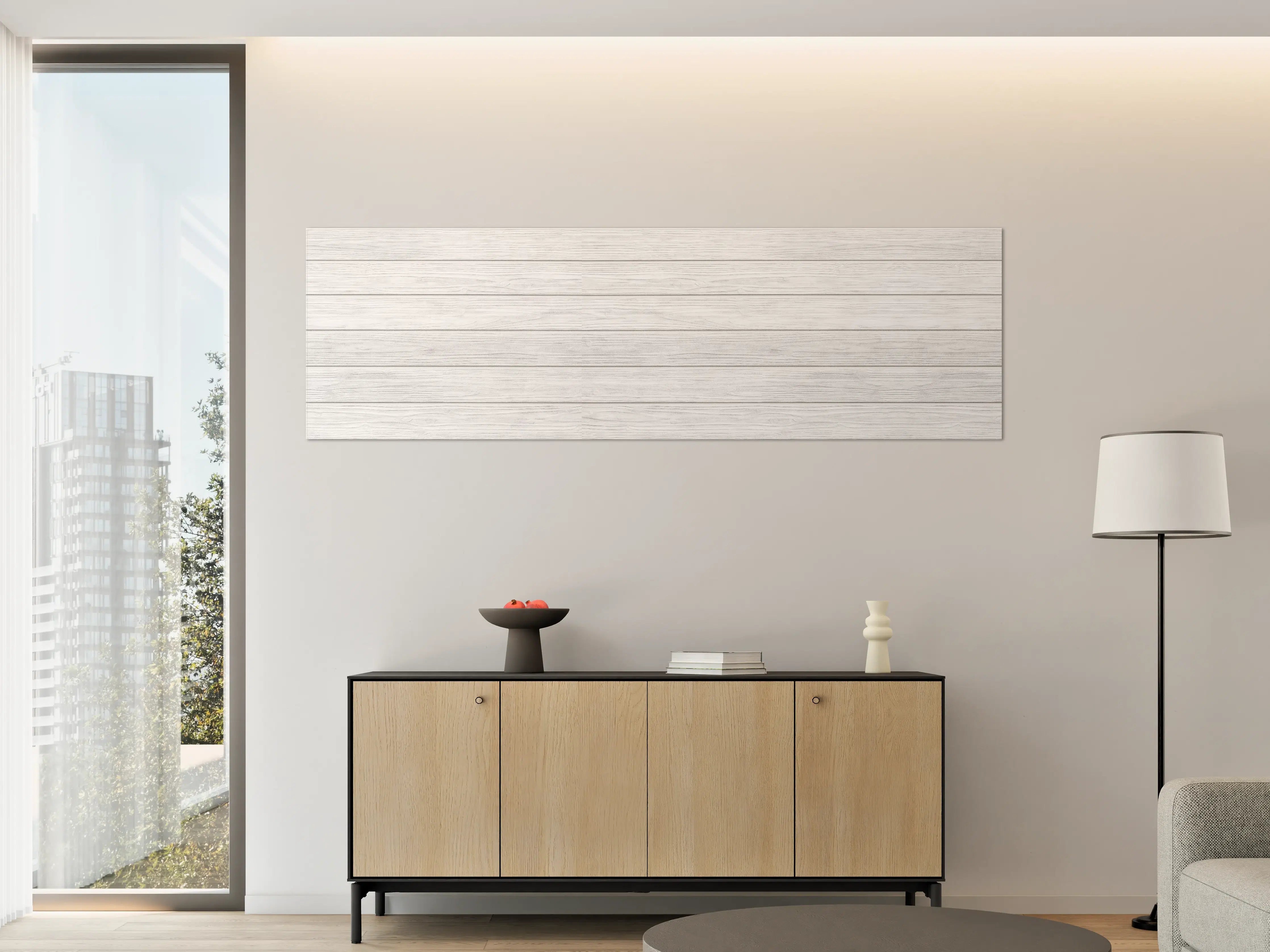 Große Wandbilder - Horizontale weiße Holztextur