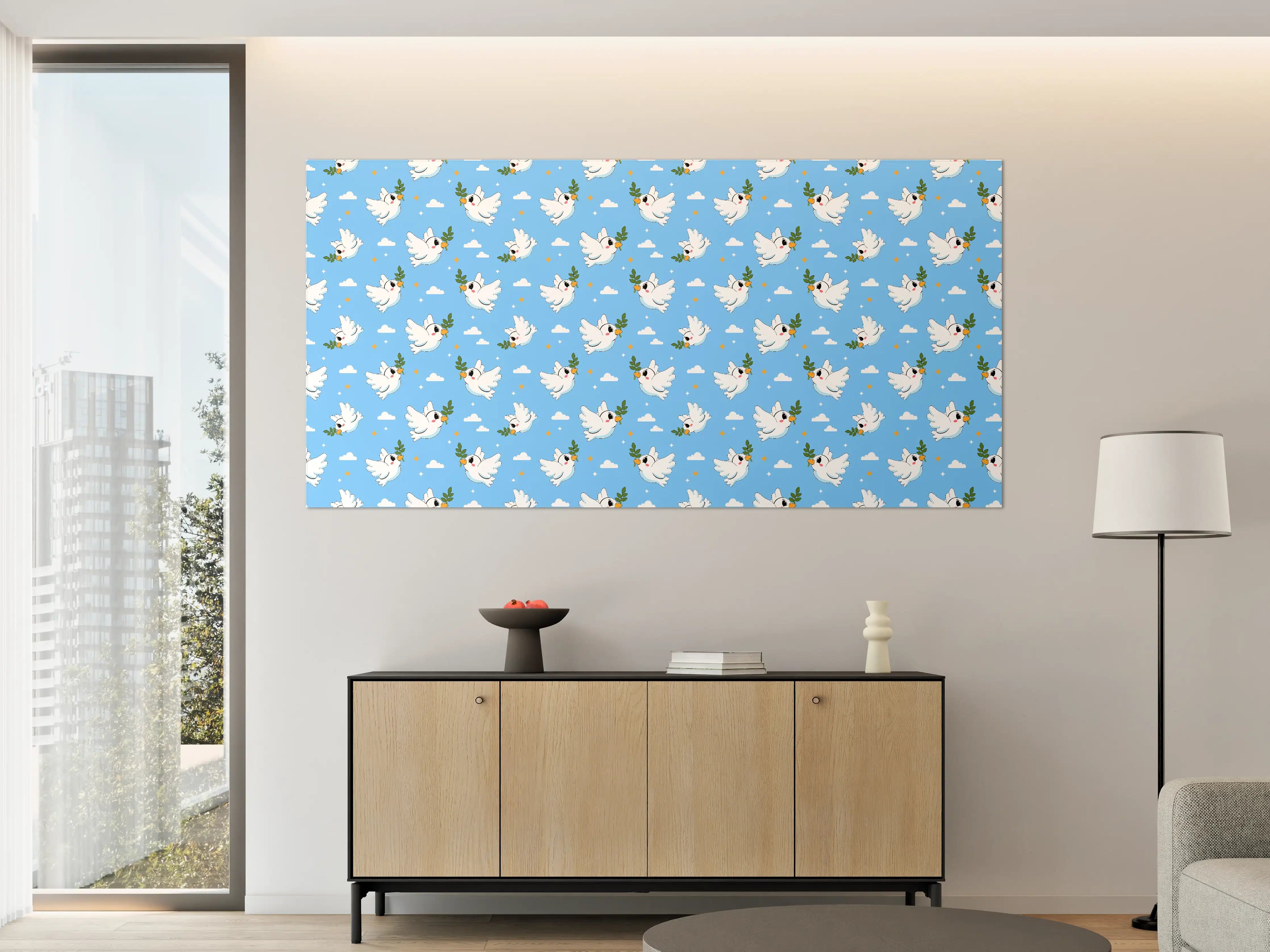 Große Wandbilder - Hübscher, verspielter Vogel-Print