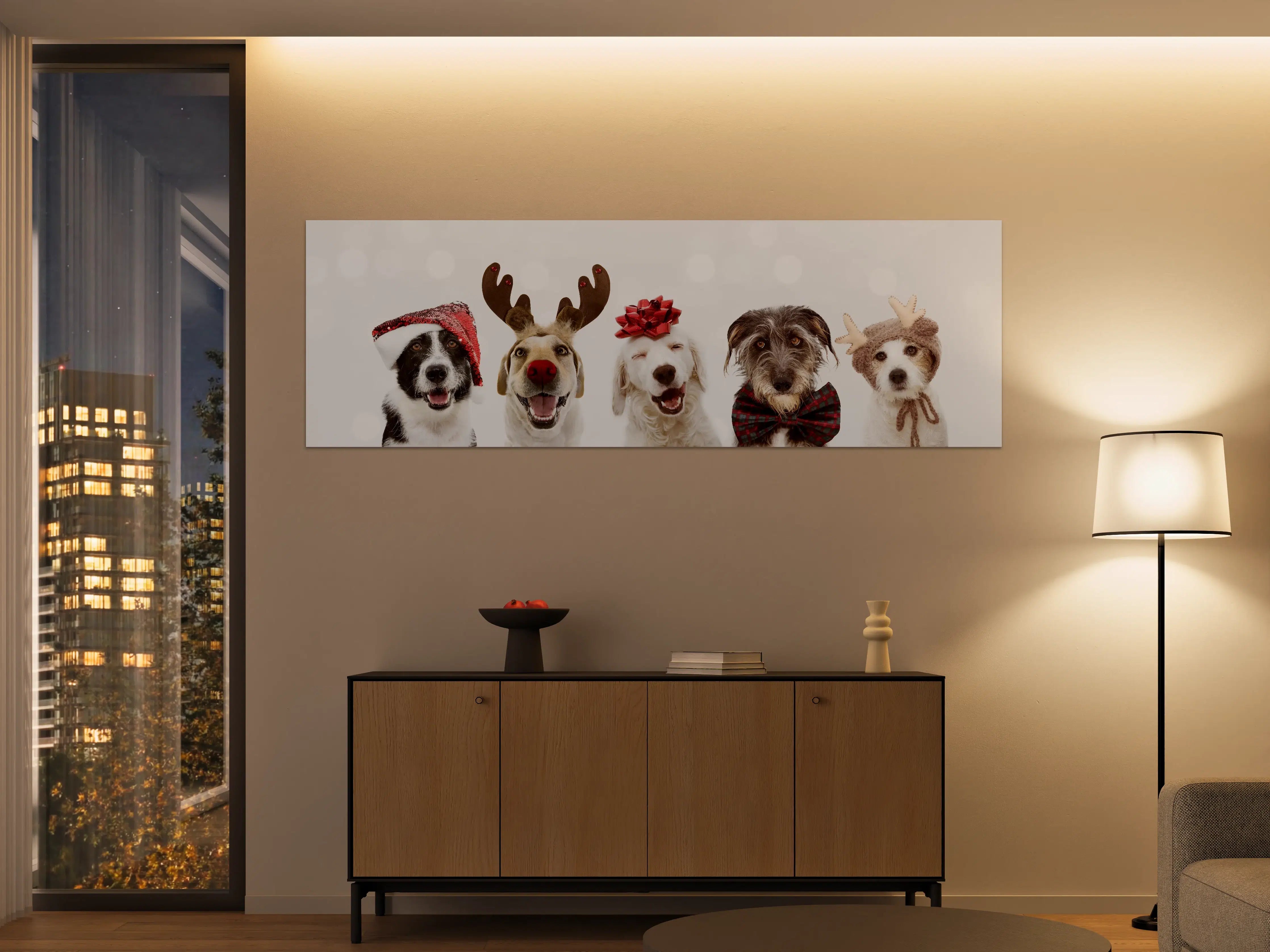 Große Wandbilder - Hunde feiern Weihnachten